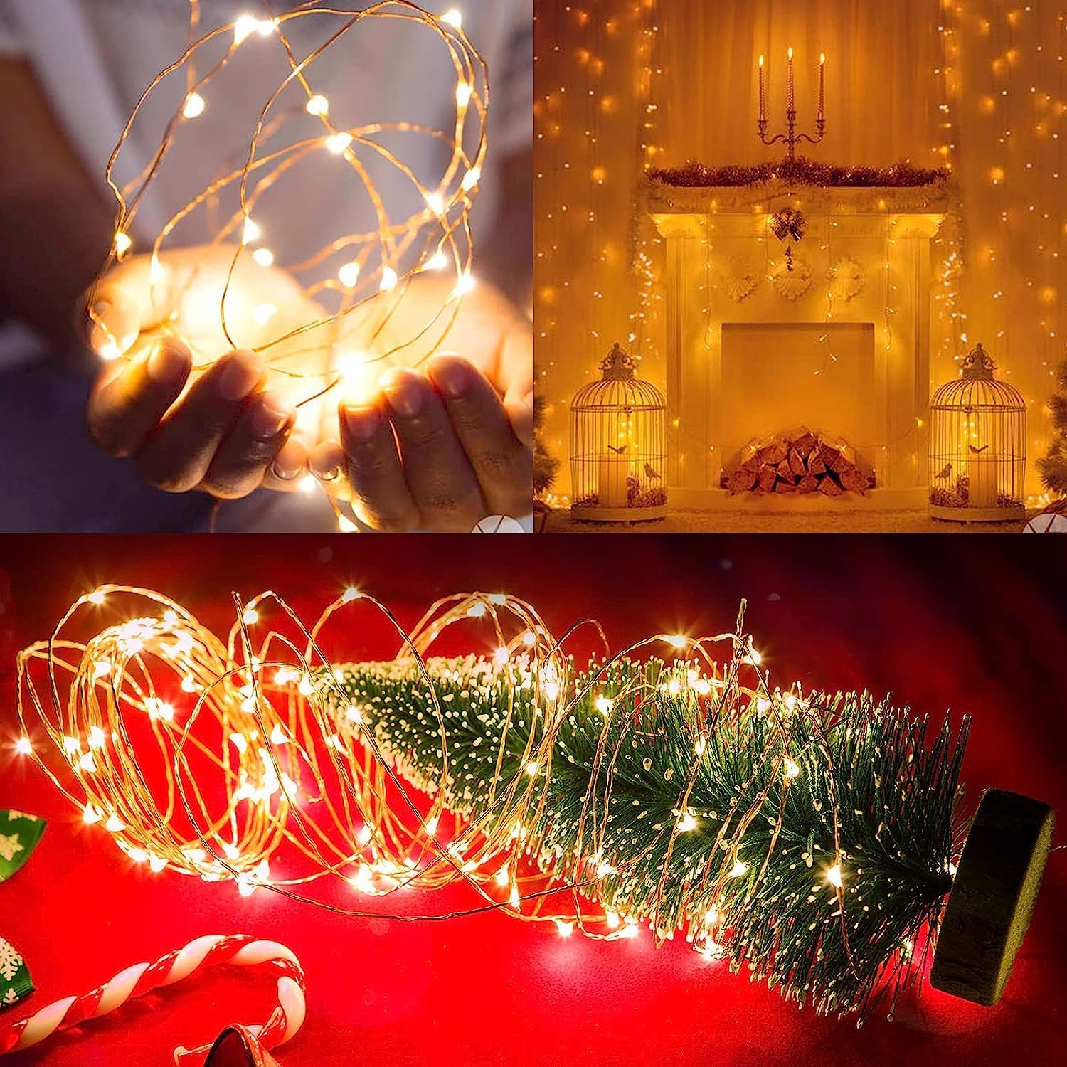 20m Solar Copper Wire Fairy String Lights