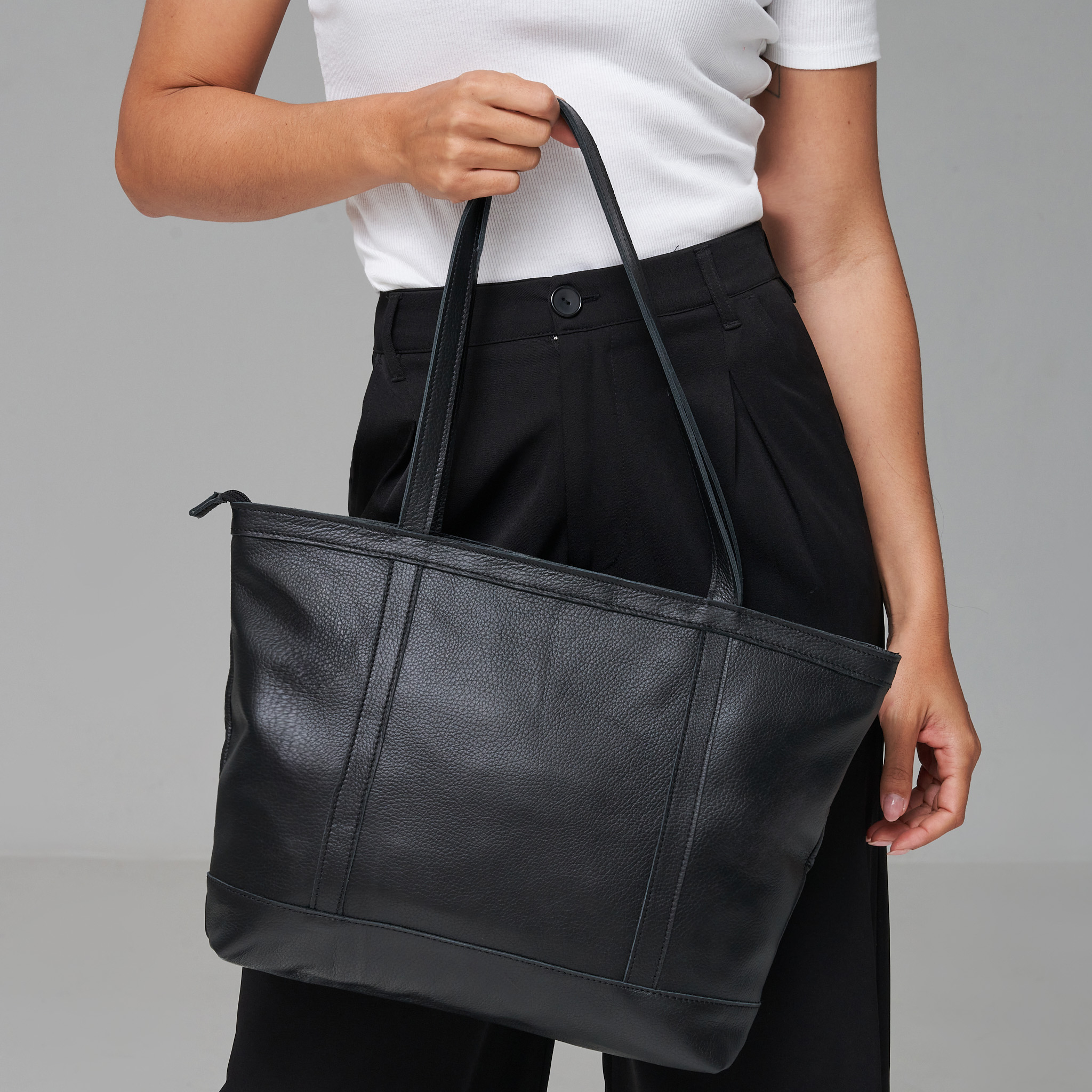 Genuine Leather Kelly Tote