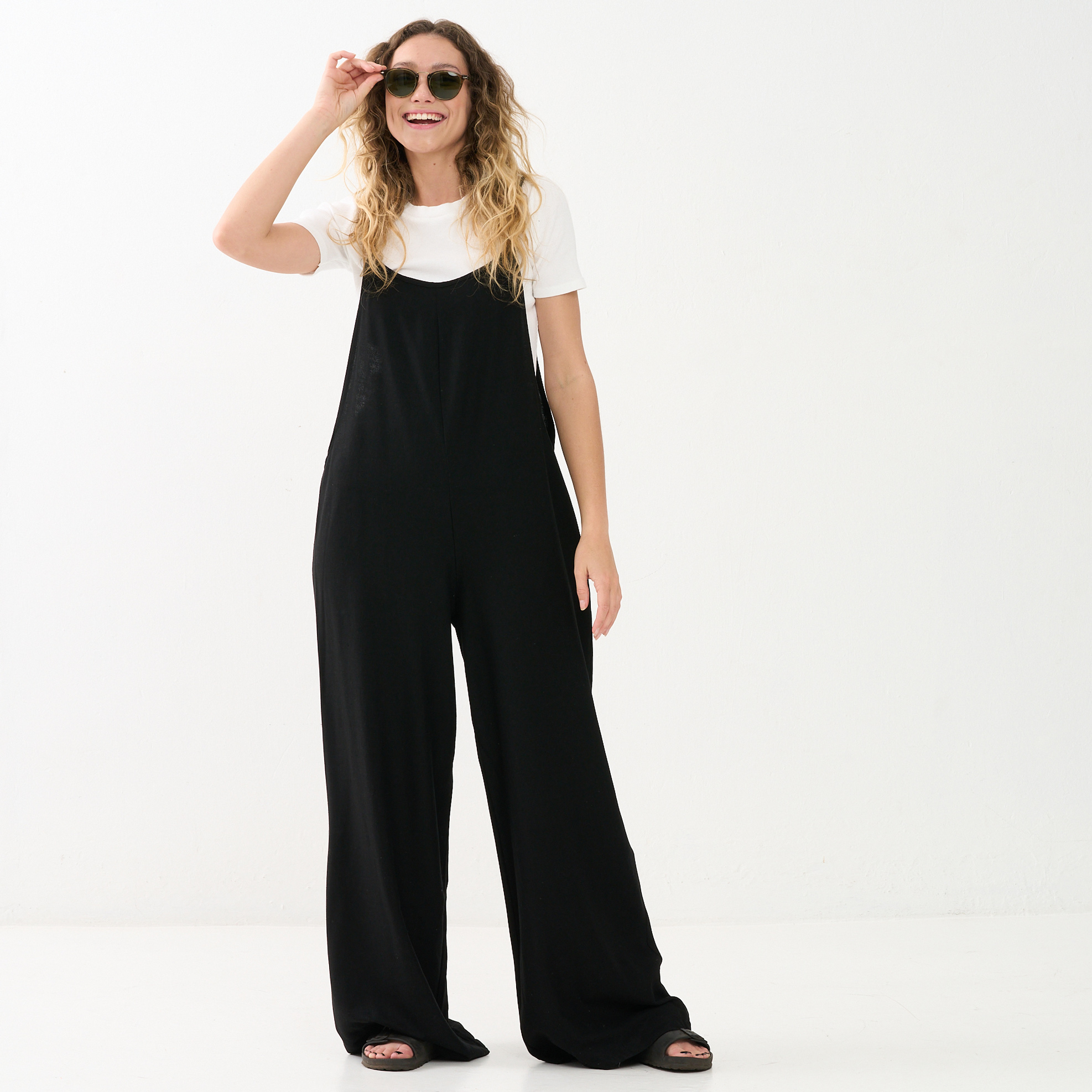 Ladies Boho Linen Jumpsuit