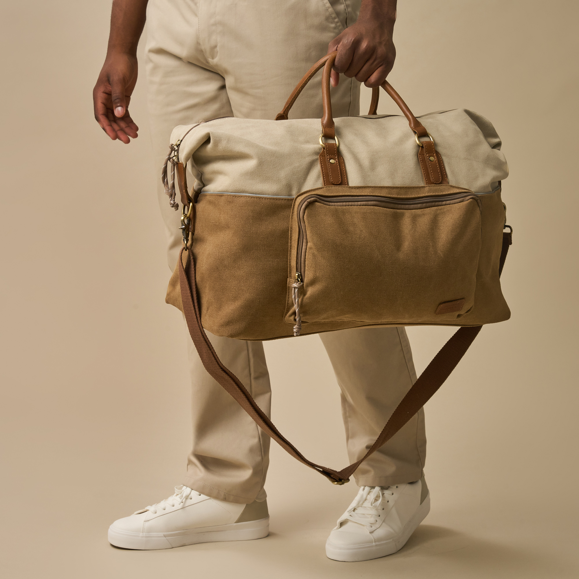 Two-Tone Premium Canvas Weekend Bag