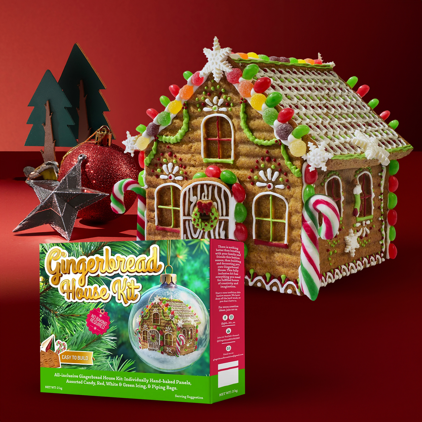 2x Festive Gingerbread House Kits