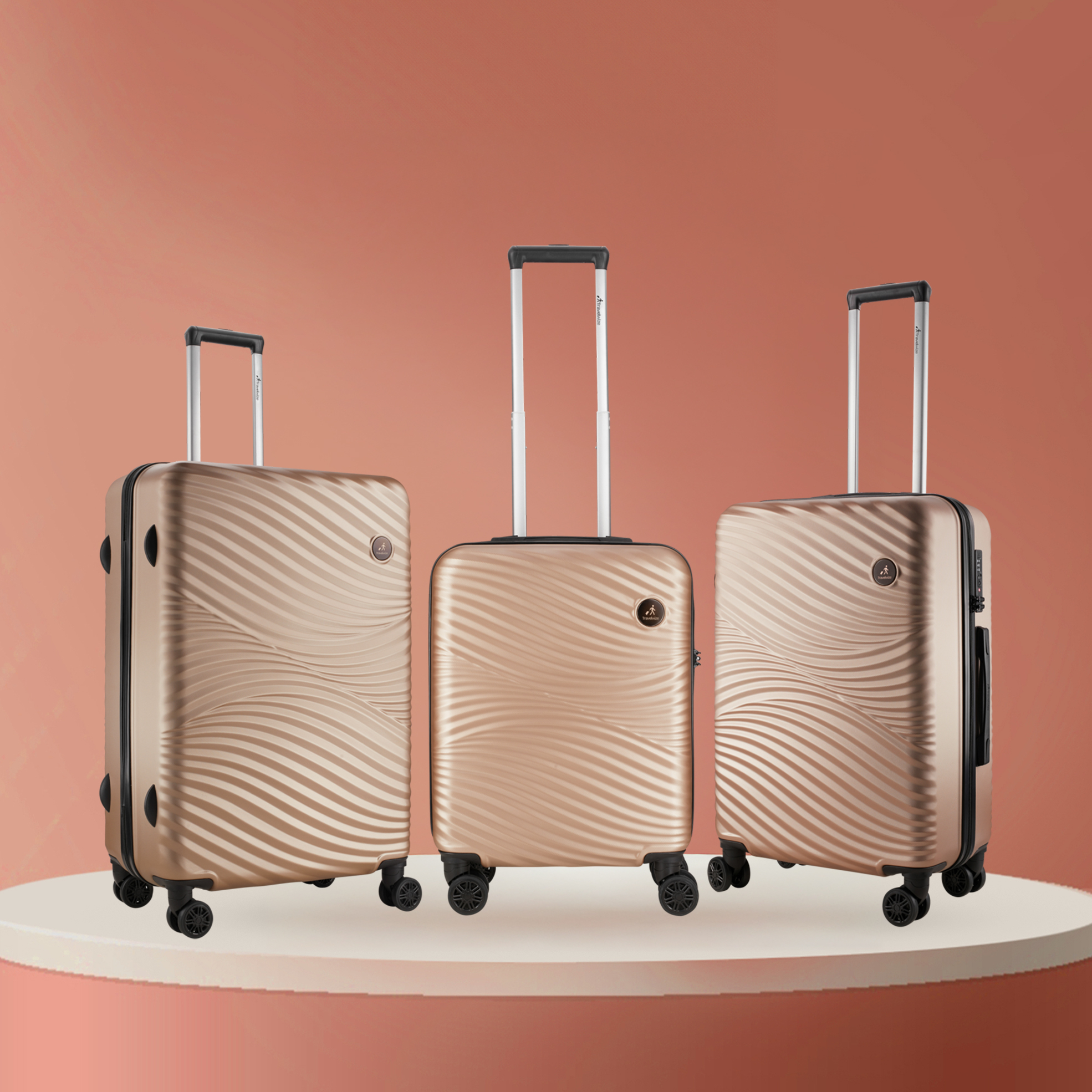 Travelwize Luggage Bag - Cabana ABS 4-Wheel Spinner- Platinum