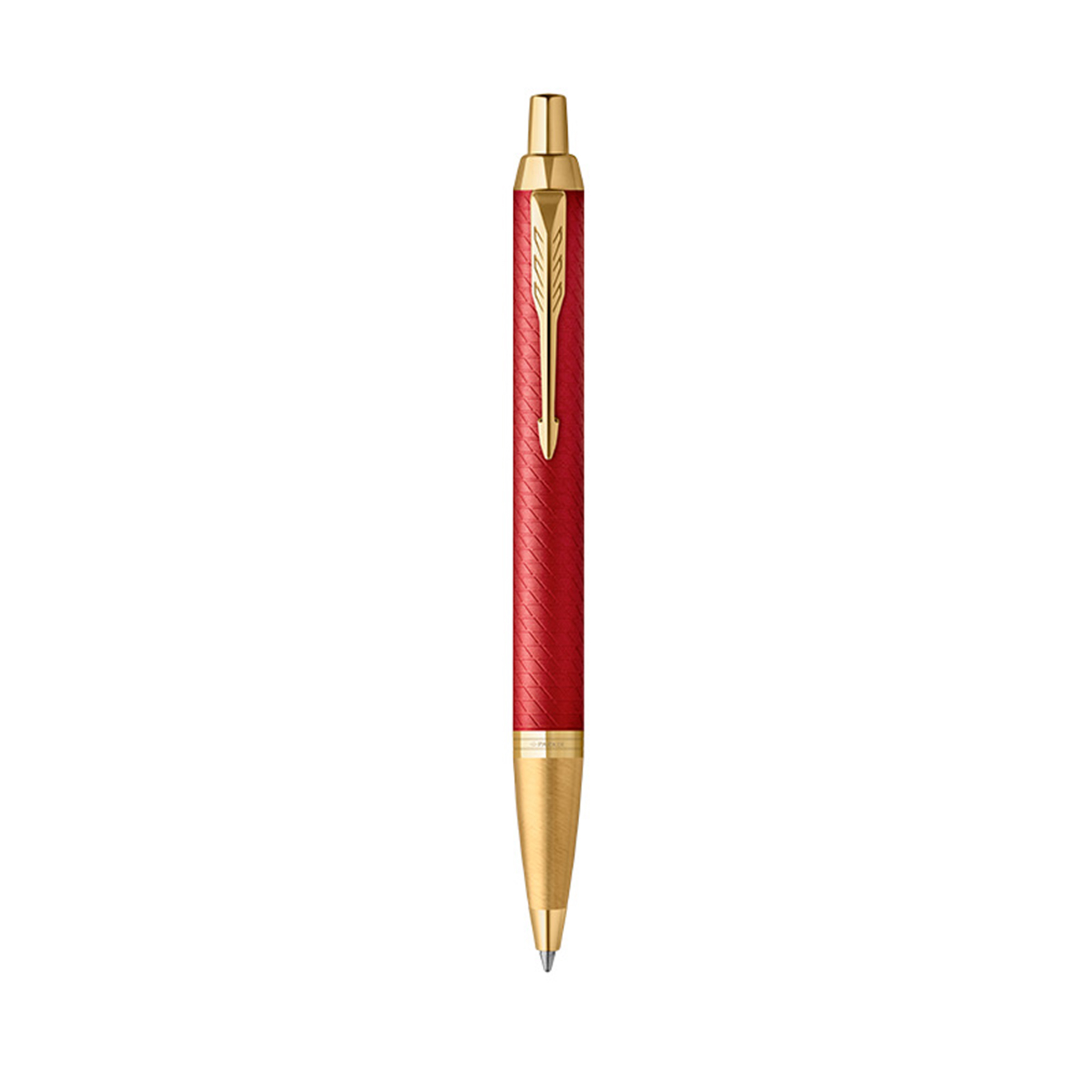 Blue Ink Ballpoint - Red Gold Trim