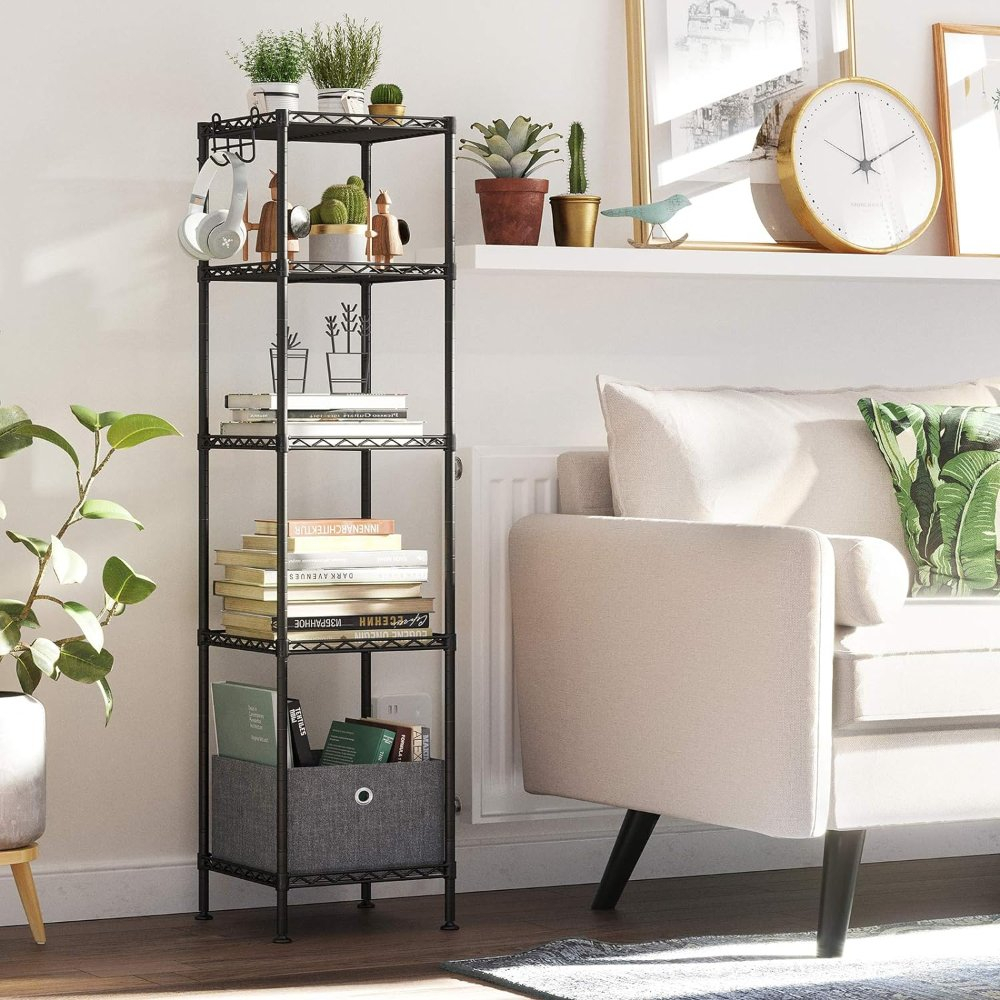 5-Tier Expandable Storage Shelf with Hooks