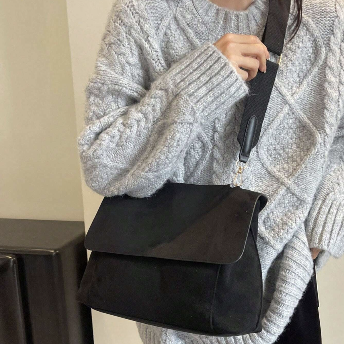 Suede Paracadute Shoulder Bag main image 0