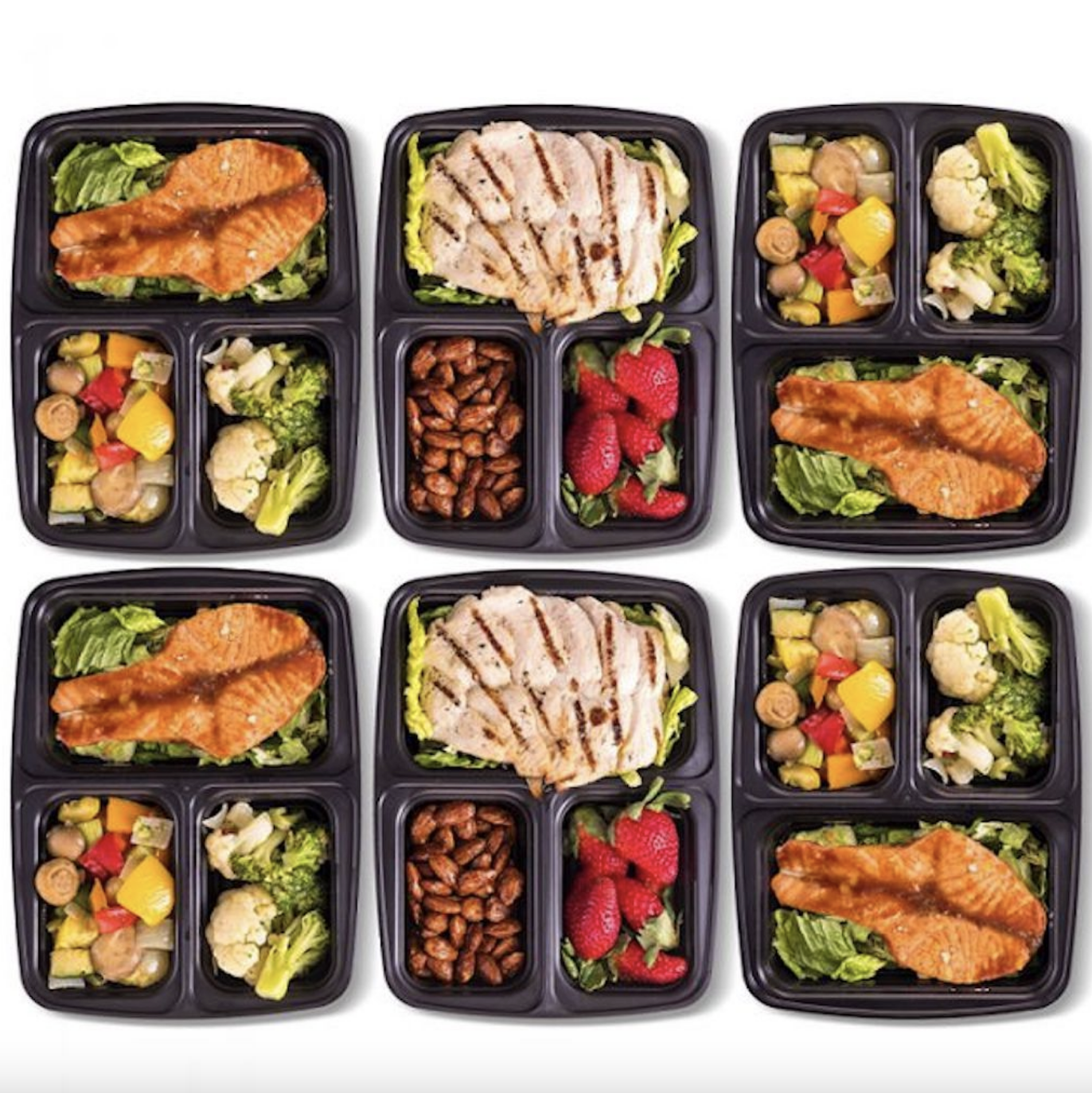 10x 3-Compartment Meal Prep Containers with Lids