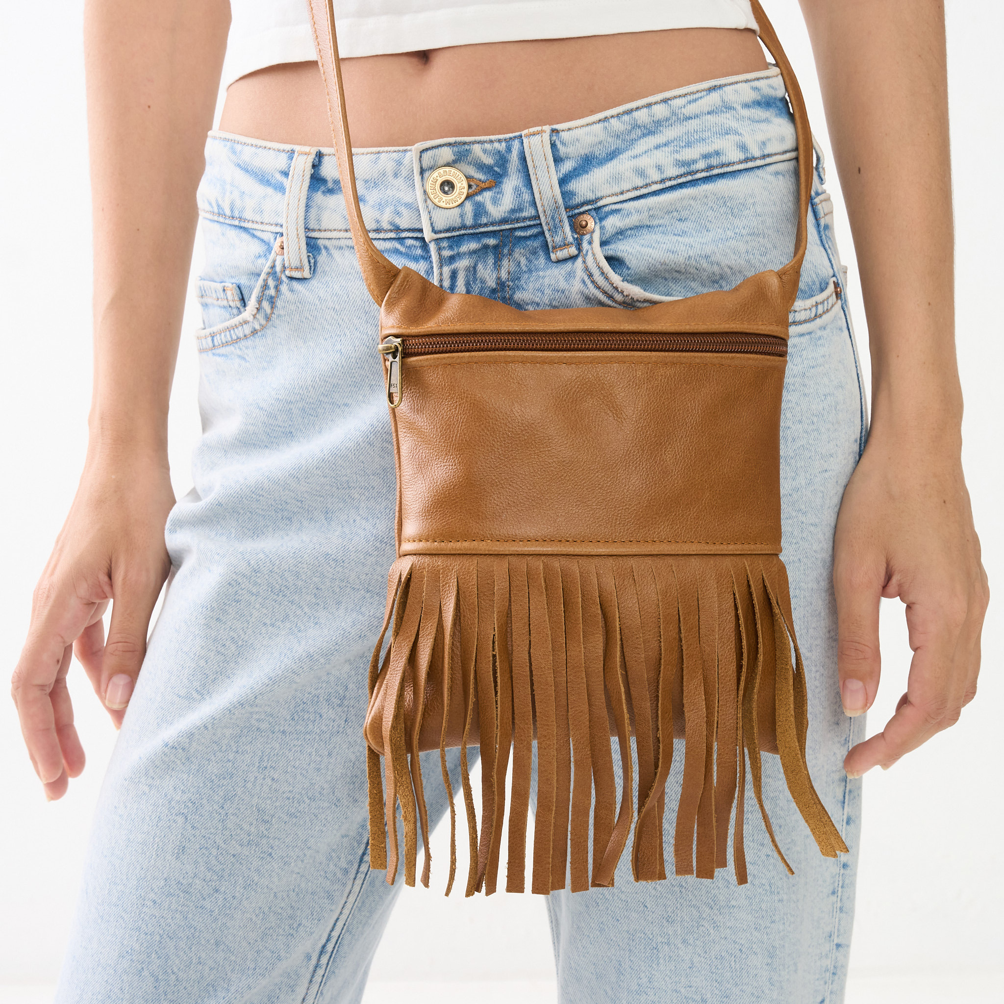 55% off on Genuine Leather Fringe Crossbody Bag | OneDayOnly