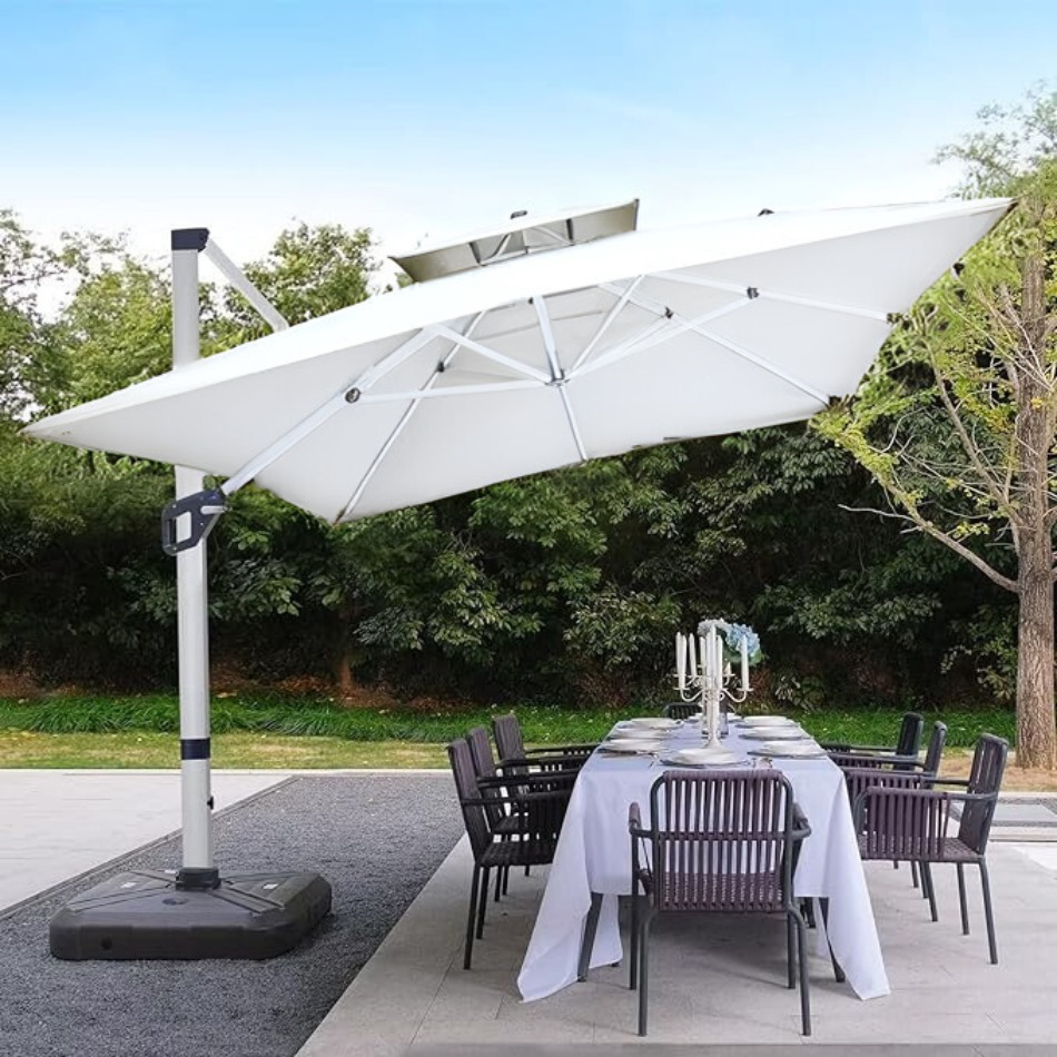 57% off on Weather-Resistant XL Cantilever Umbrella with Base