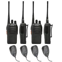 4x 16-Channel Two-Way Radios with 4 Shoulder Mics