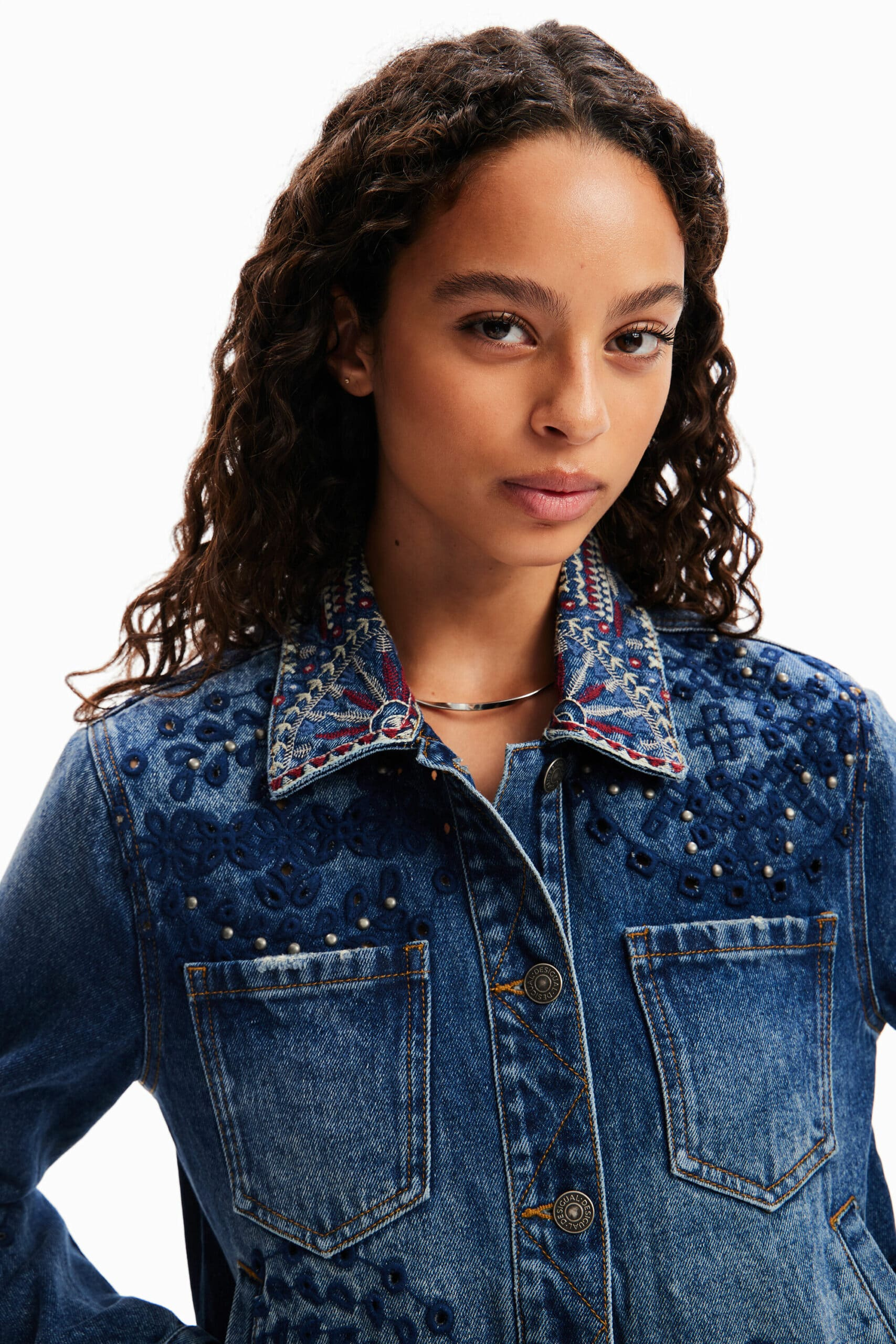 58% off on Desigual. Ladies Floral Denim Jacket | OneDayOnly