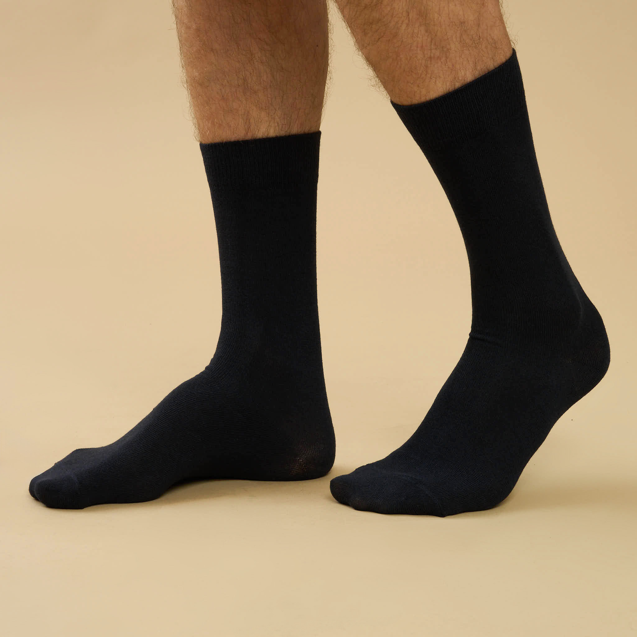 5x Men's Plain Navy Socks