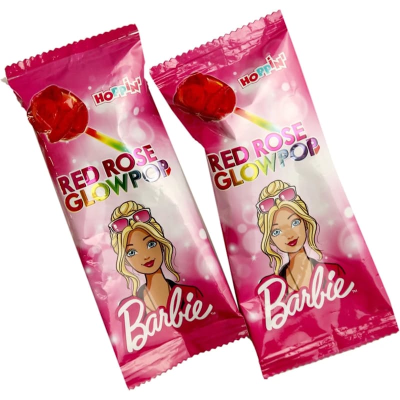 Red Rose Barbie Glow pop Lollipops