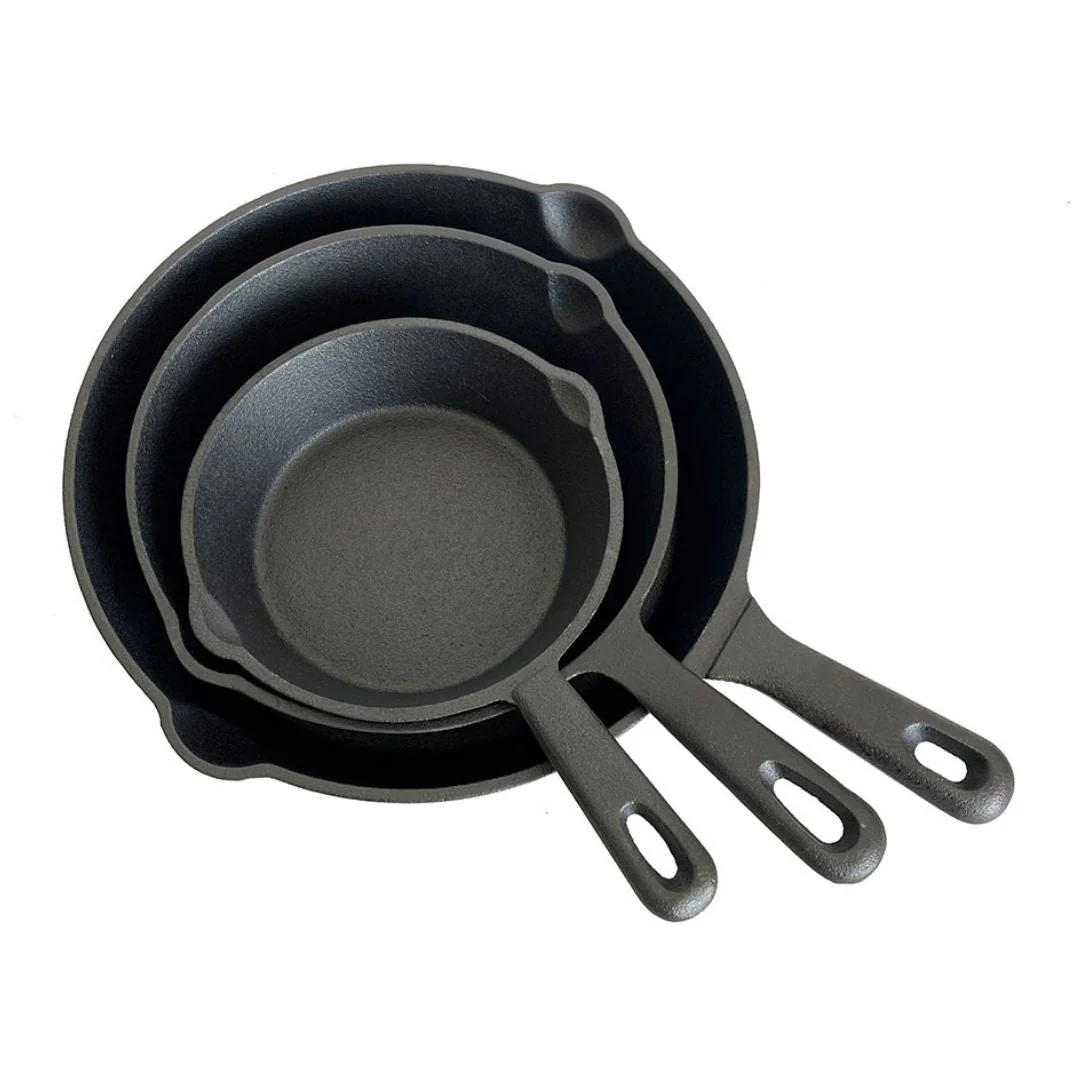 3-Piece Cast Iron Skillet Pan Set