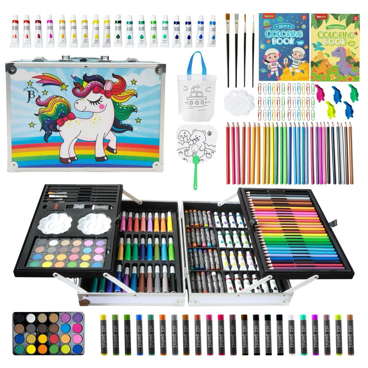 190-Piece Mega Deluxe Pro Art and Craft Set with Aluminium Box