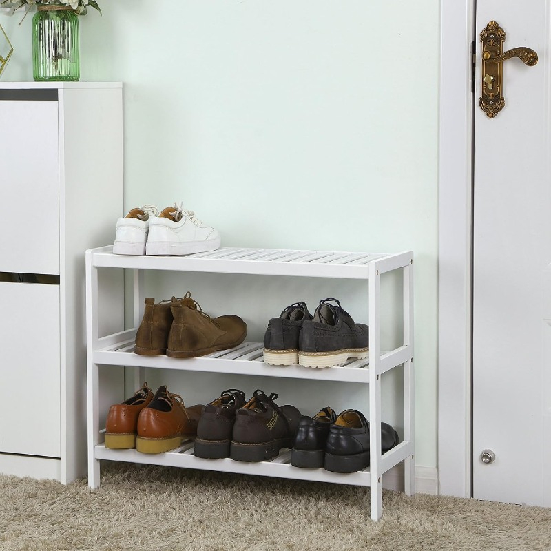3-Tier White Dili Shoe Rack Storage Shelves