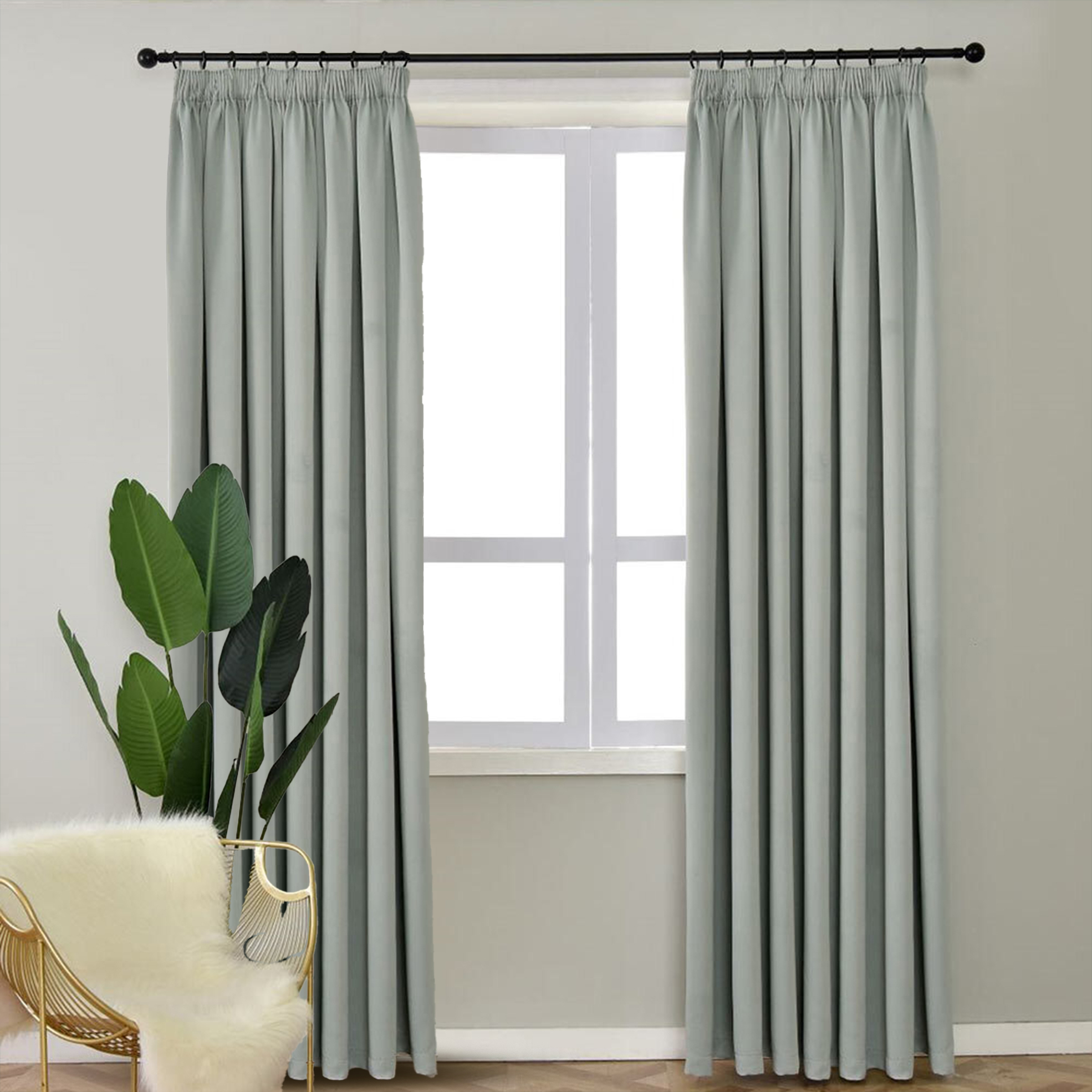 2x Messene Taped or Eyelet 60% Blackout Woven Curtains
