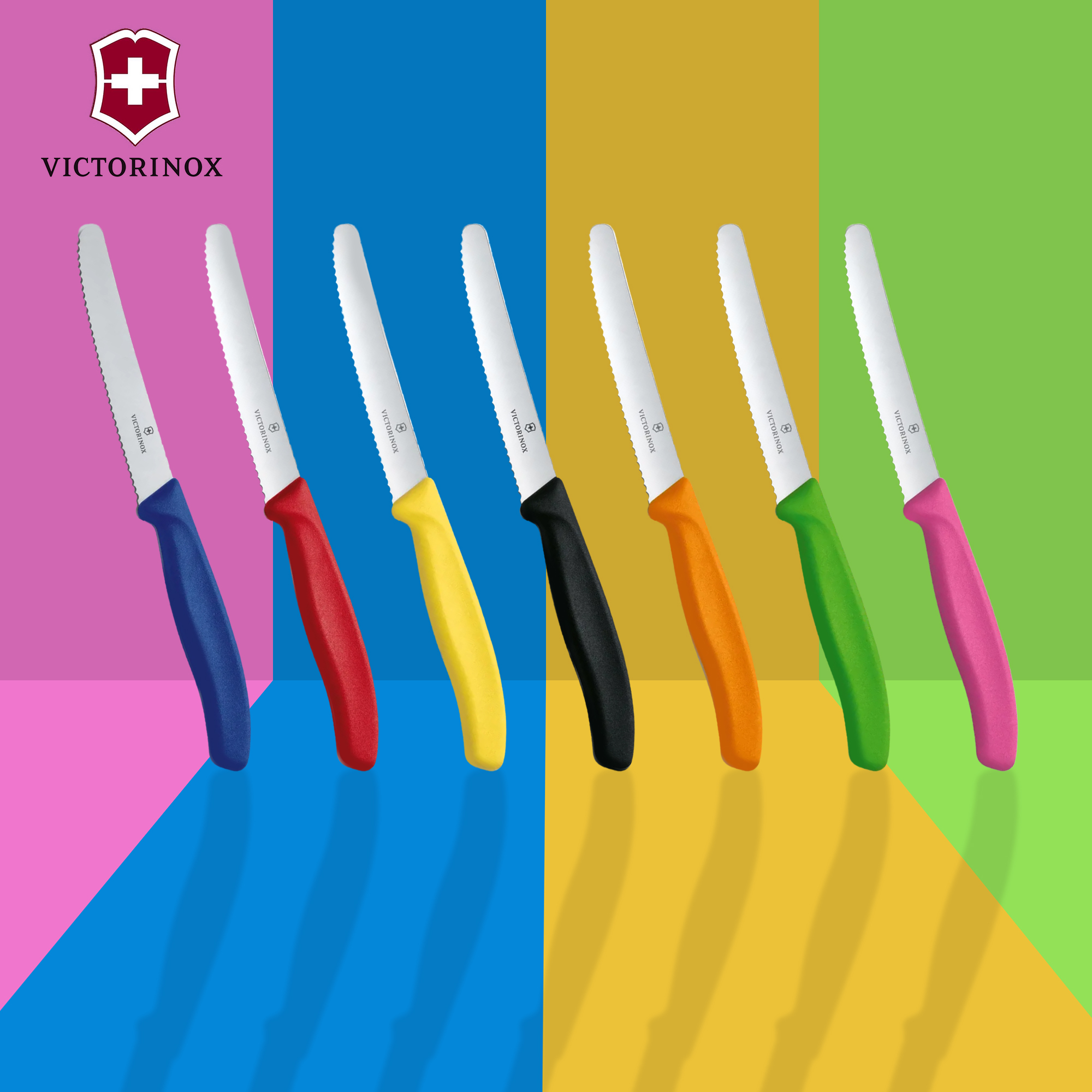 6x 11cm Swiss Classic Round Serrated Paring Knives