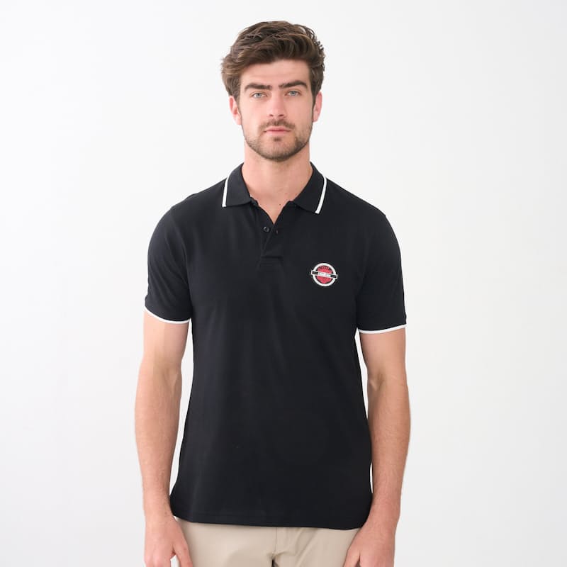 Black Red Logo White Trim