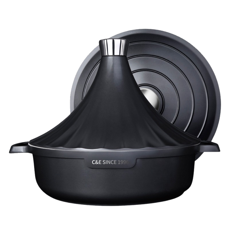 3-Piece 2-In-1 Non-Stick Cast Aluminum Tagine & Pot