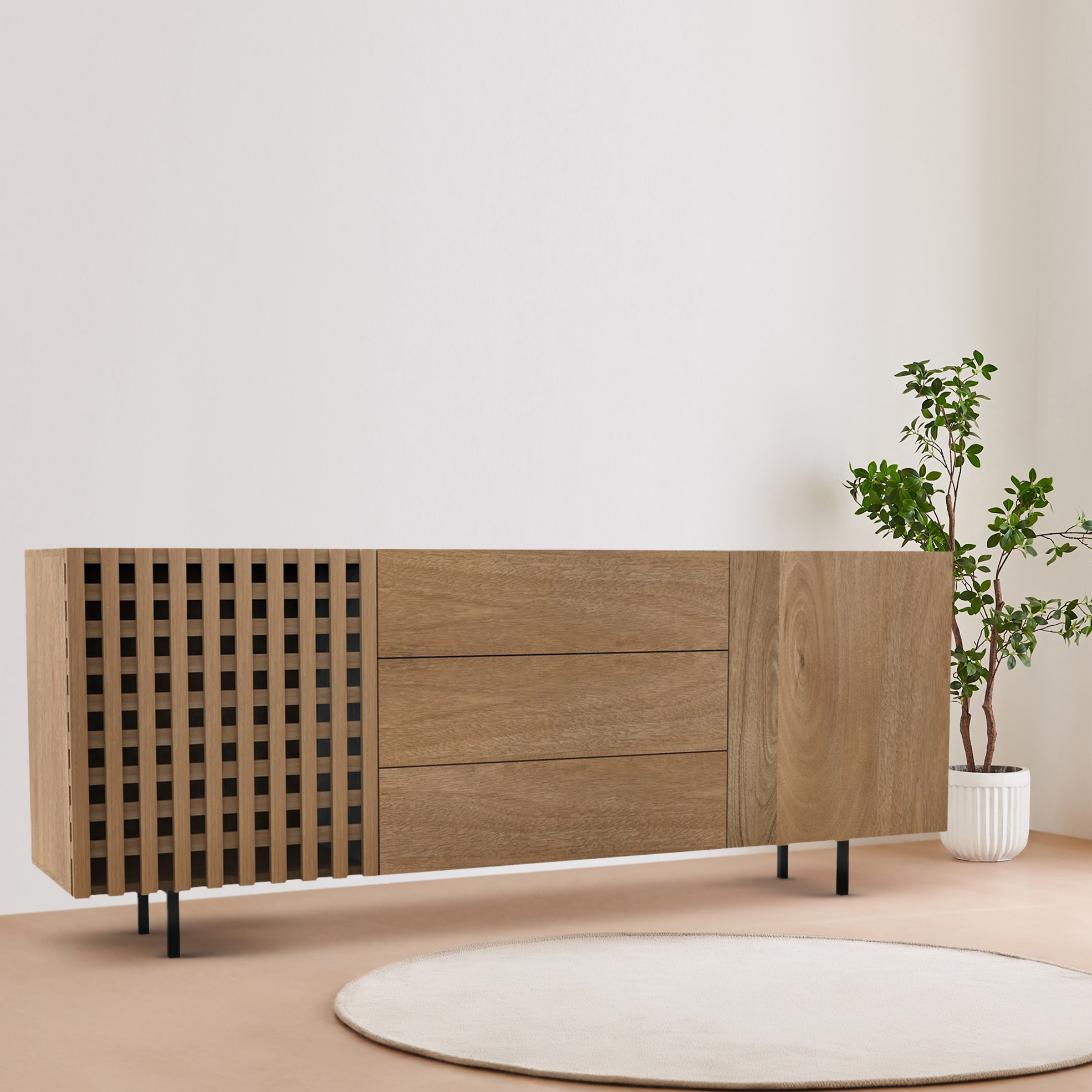 R4,800 off on 3-Drawer Acacia Wood Sideboard | OneDayOnly