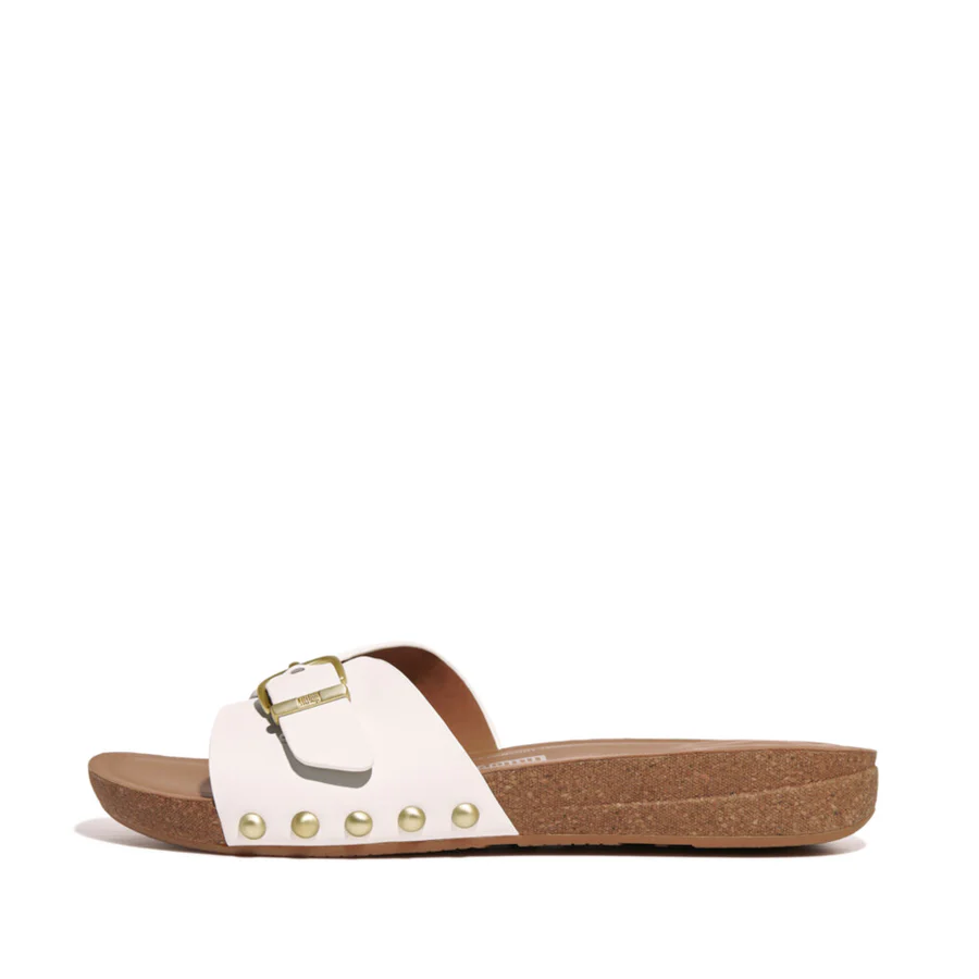 Ladies iQushion Buckle Cork Leather Slides