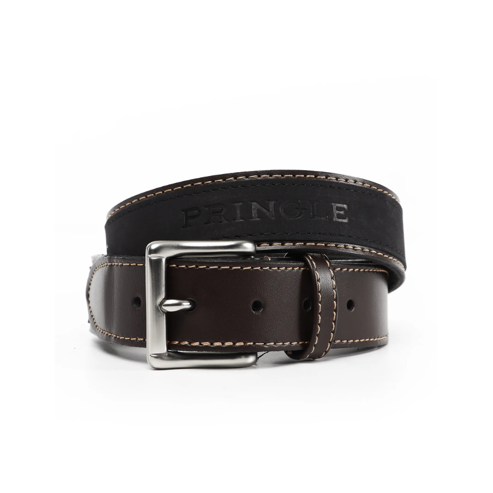 Men's Leather Selbourne Black Textured Belt