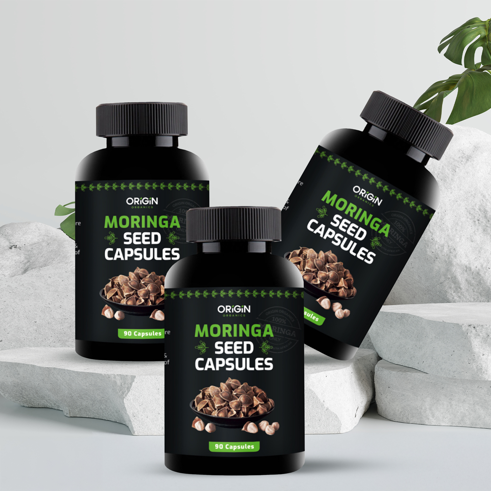 3x 90's Moringa Seed Powder Capsules