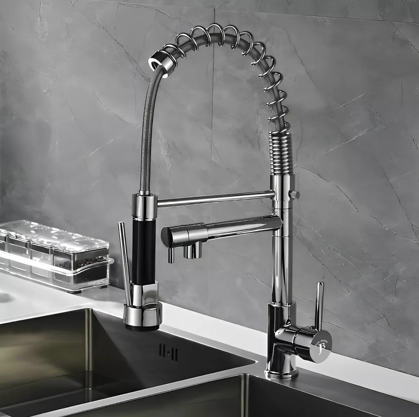 Industrial-Style Pull-Down Kitchen Faucet