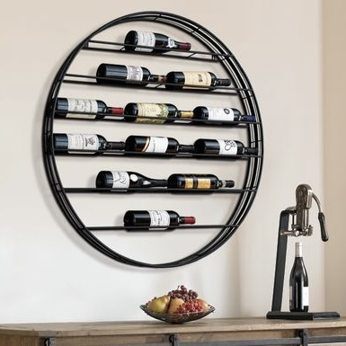 Round Wall Mounted Wine Rack