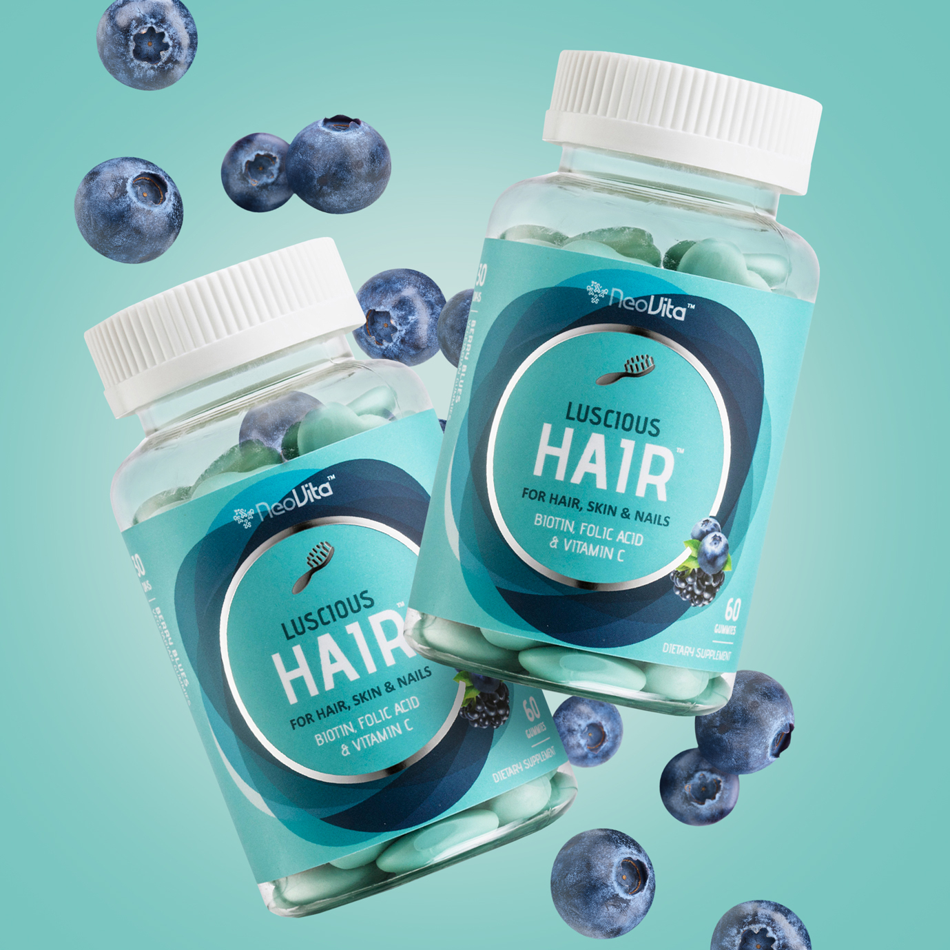 2x 60's Blueberry Hair Gummies