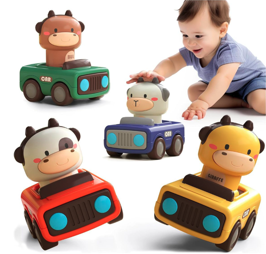Press and Go Baby Animal Racing Car Toys