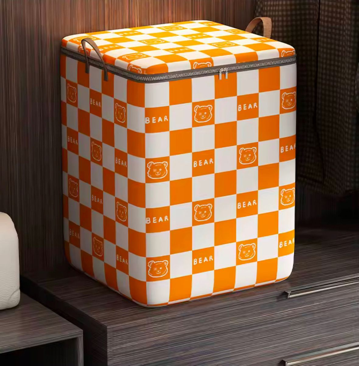 3x Gingham Jumbo Storage Bags