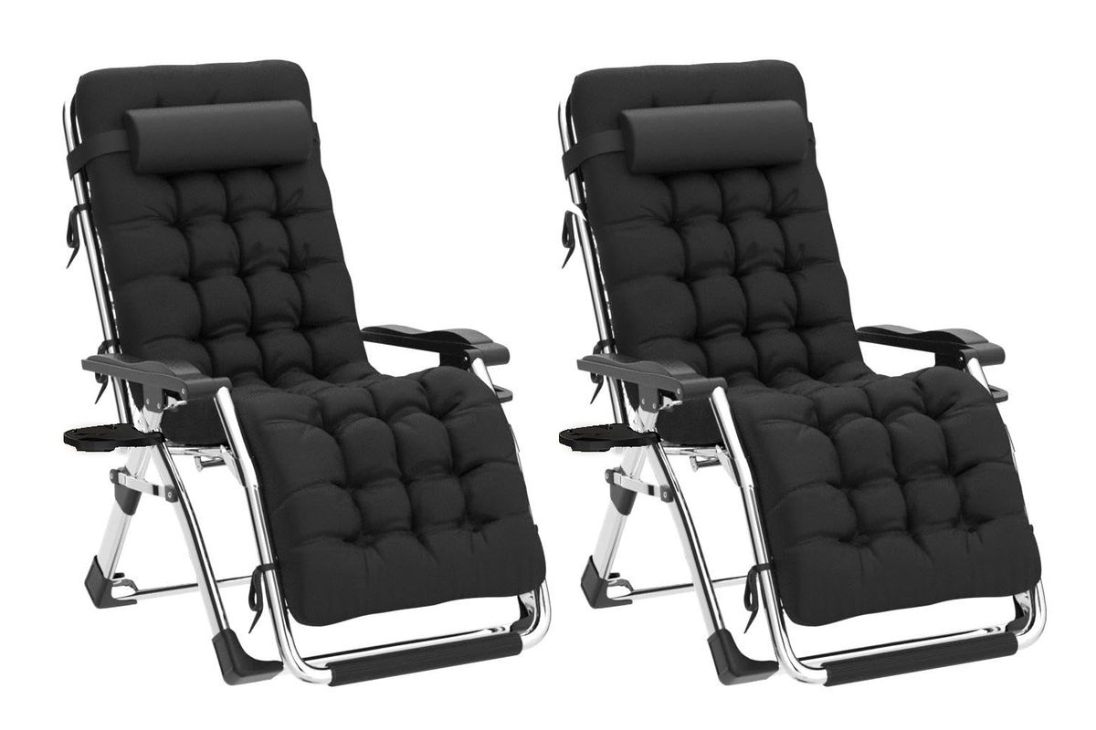 20% off on 2x Cushioned Sun Folding Loungers | OneDayOnly