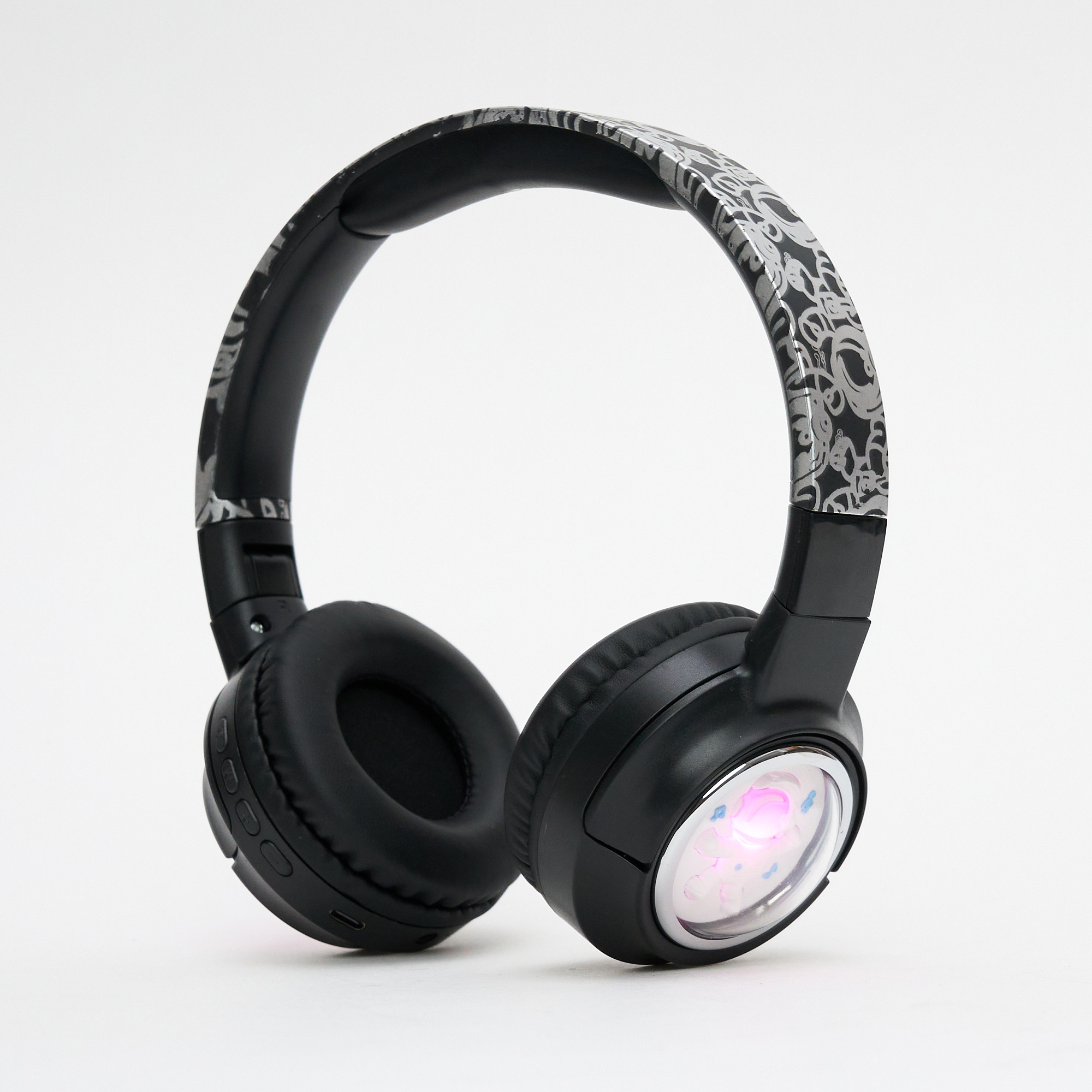 2x Foldable Light Up Bluetooth Headphones