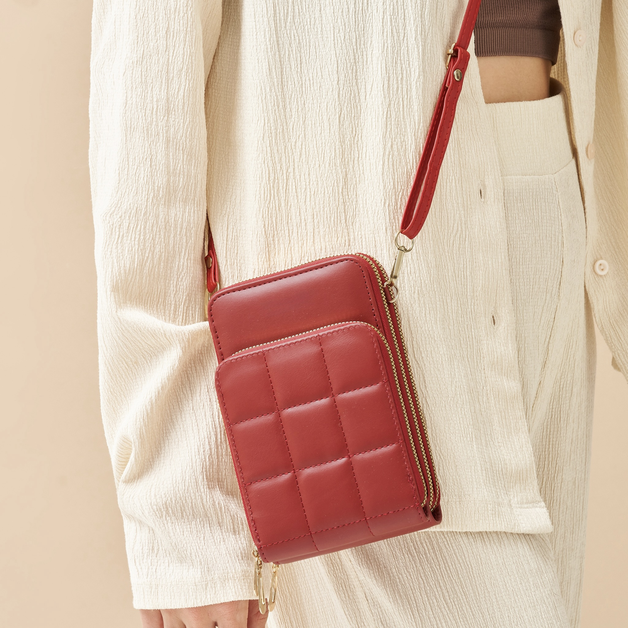 67% off on Luxora 3-Pocket Crossbody Bag | OneDayOnly