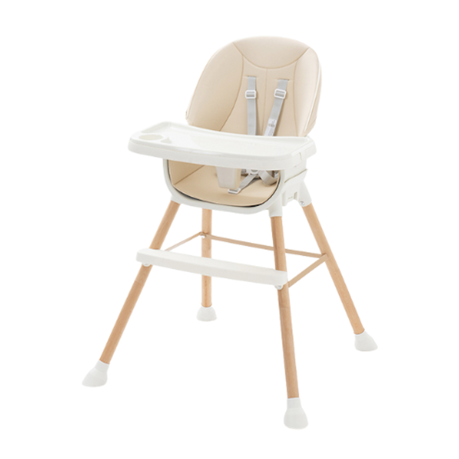 4-in-1 AdaptaGrow Beige High Chair with Wood Grain