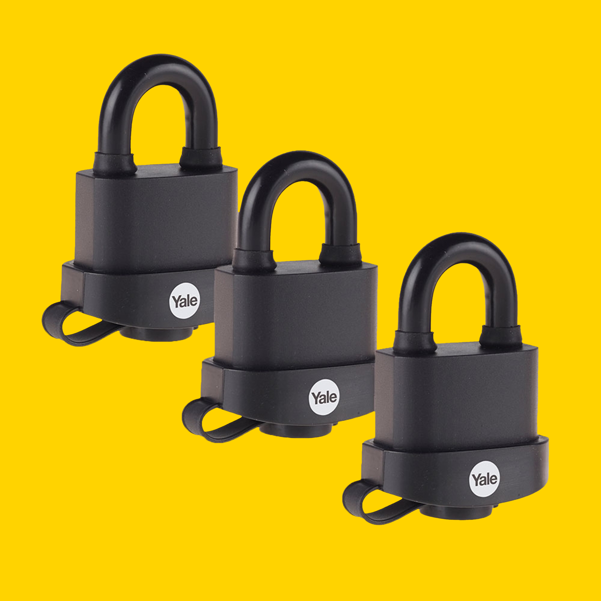 3x 51mm Weatherproof Steel Padlocks