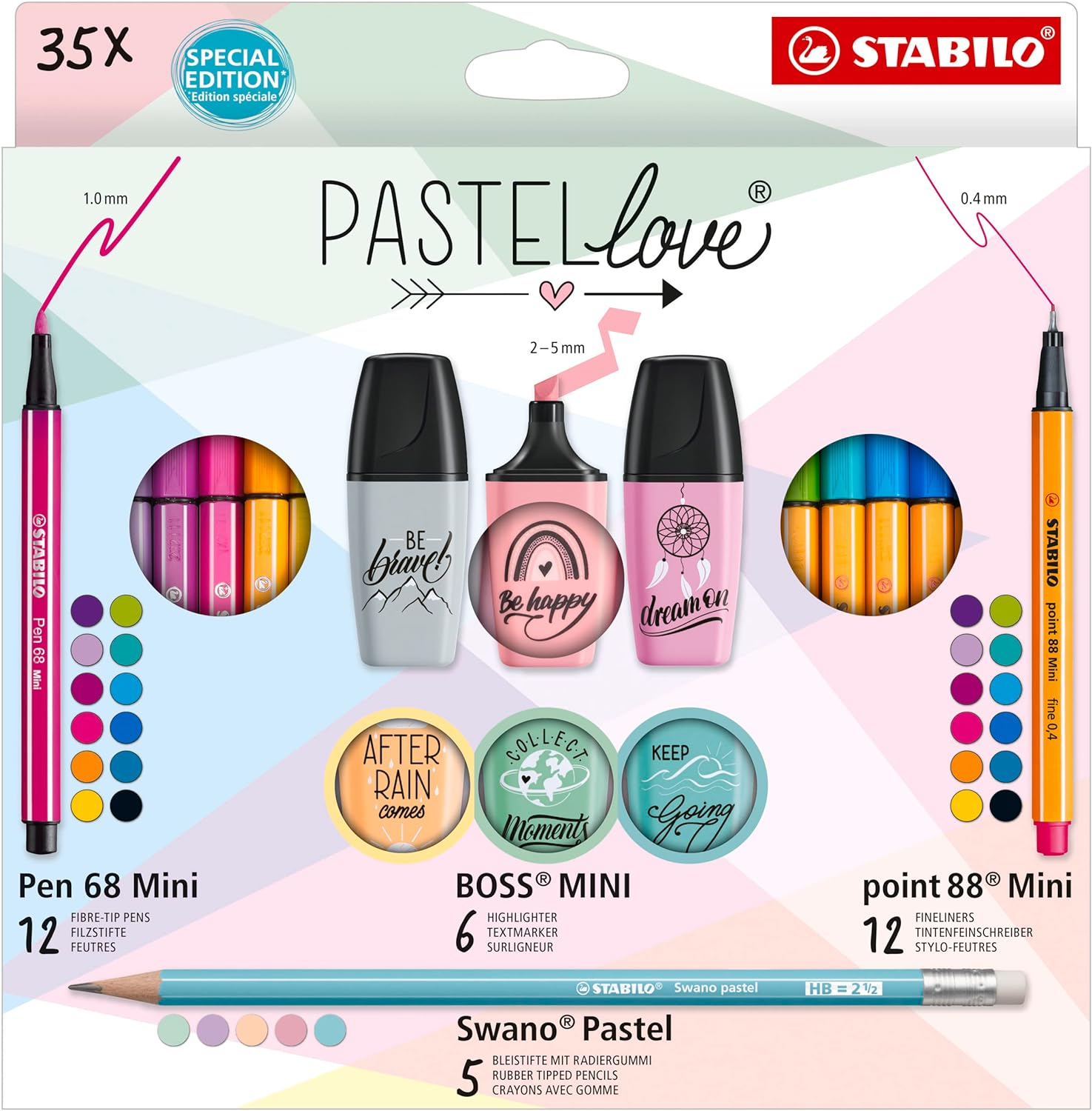 Pastel Love Mini Pen and Highlighter Combo