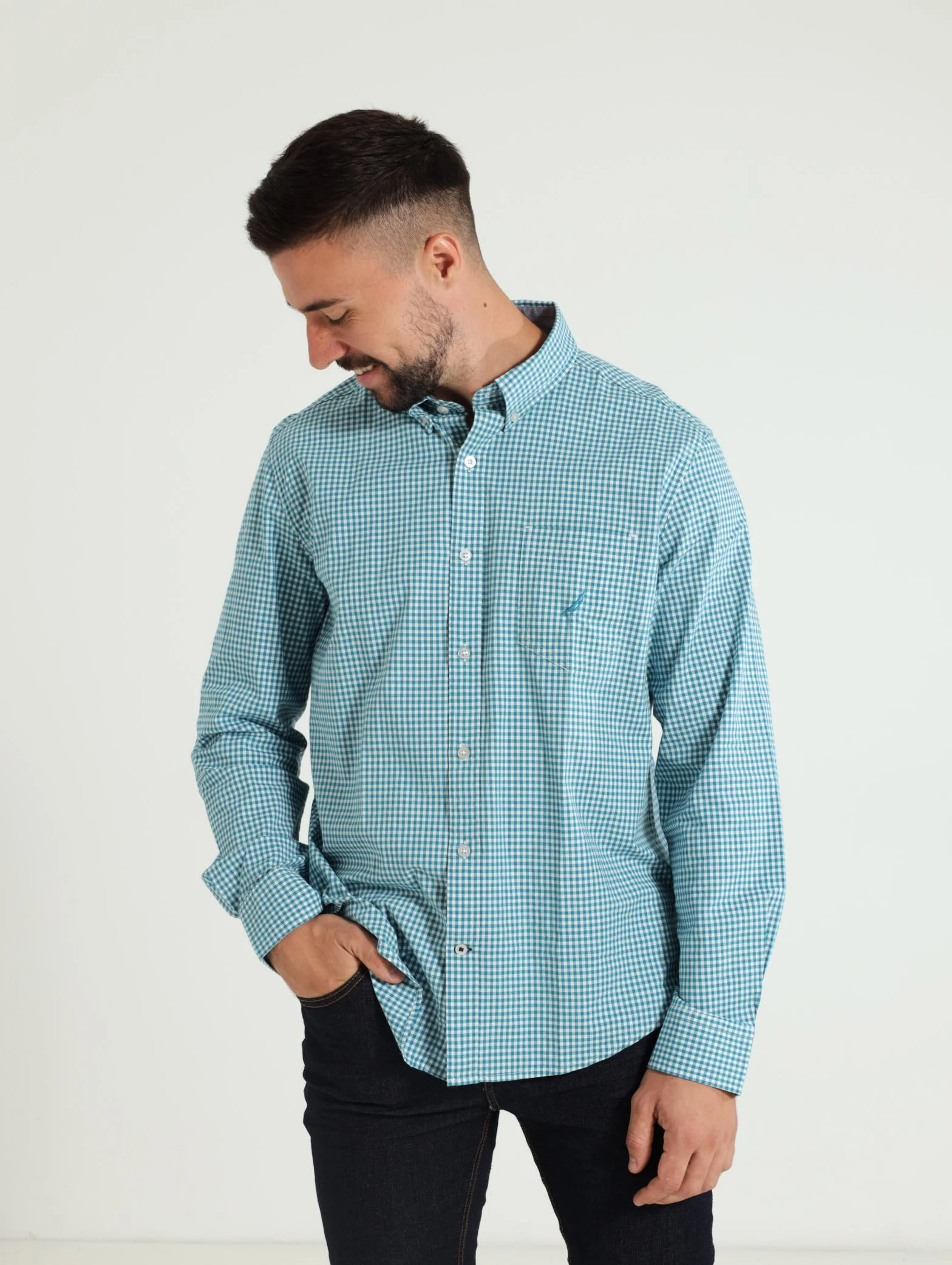 56% off on Nautica Men's Gingham LS Shirt | OneDayOnly