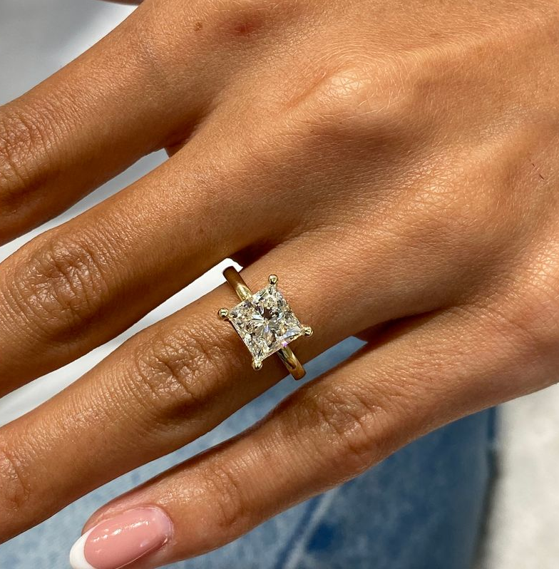 Princess Shape Lab Grown Diamond Solitaire Ring