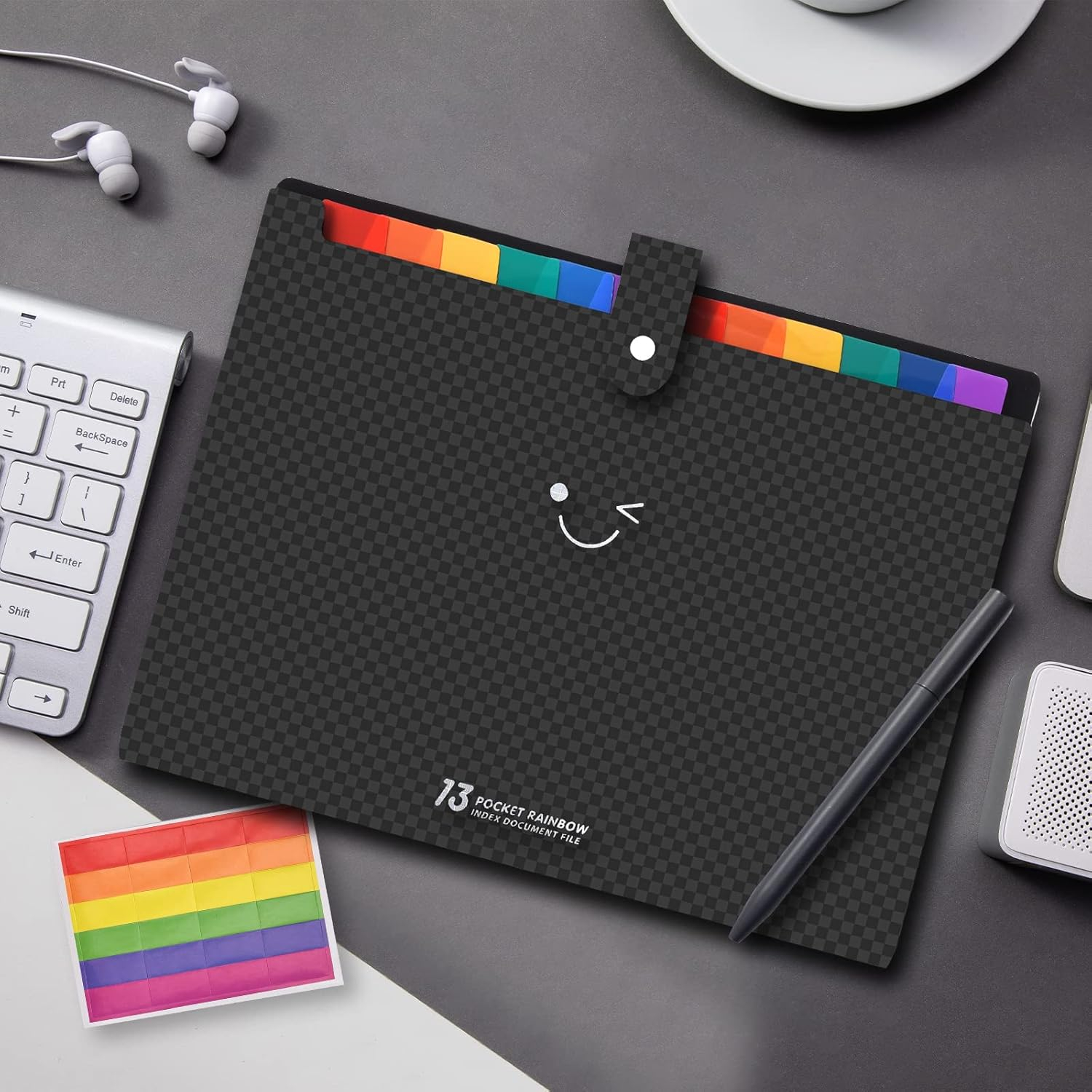 2x 13 Pocket A4 File with Index Label Stickers