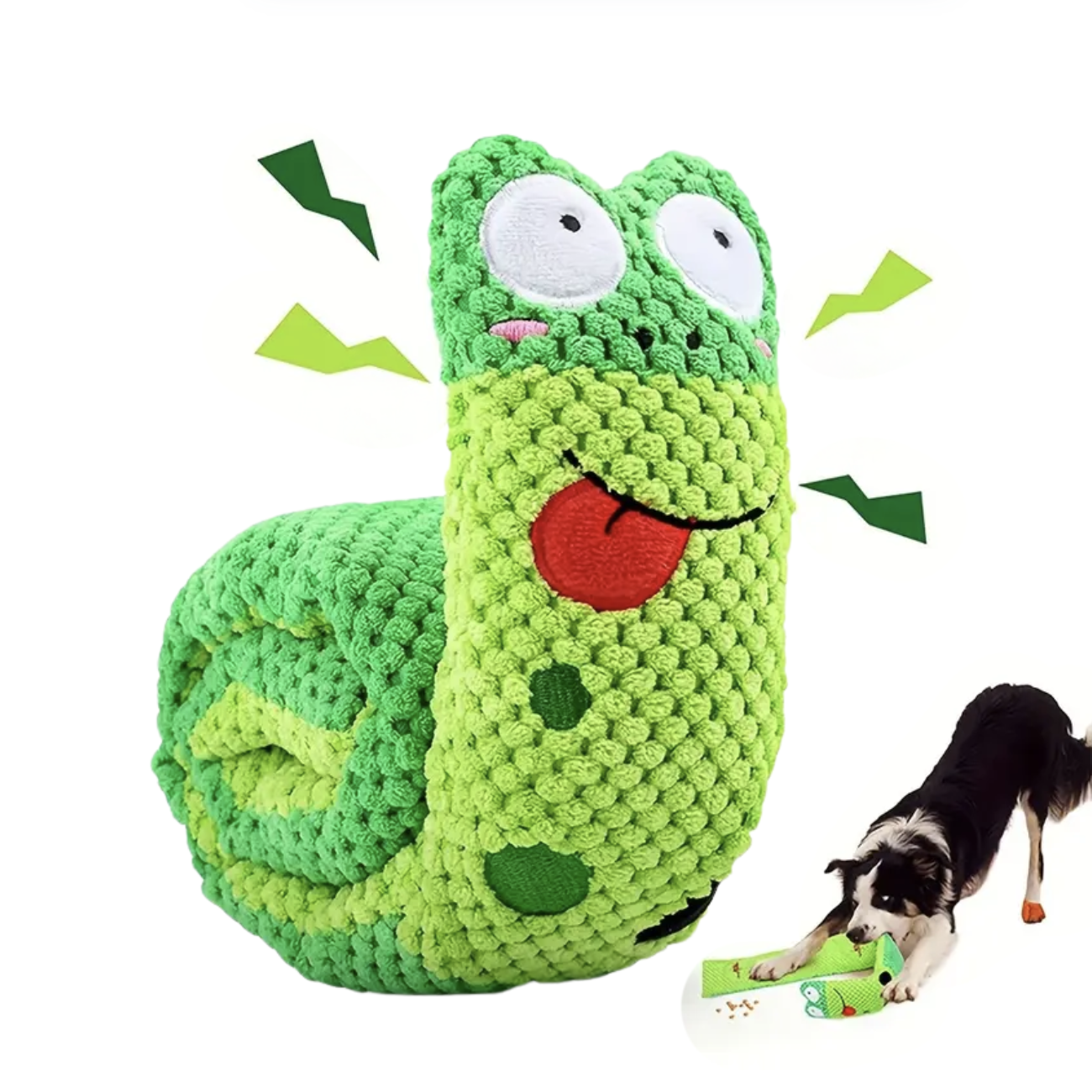 Squeaky Plush Dog Toy with Treat Pockets