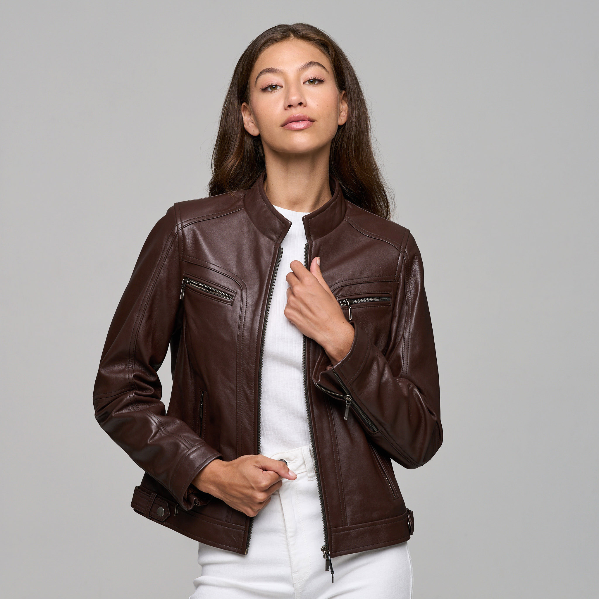 Ladies Genuine Leather Nube Jacket