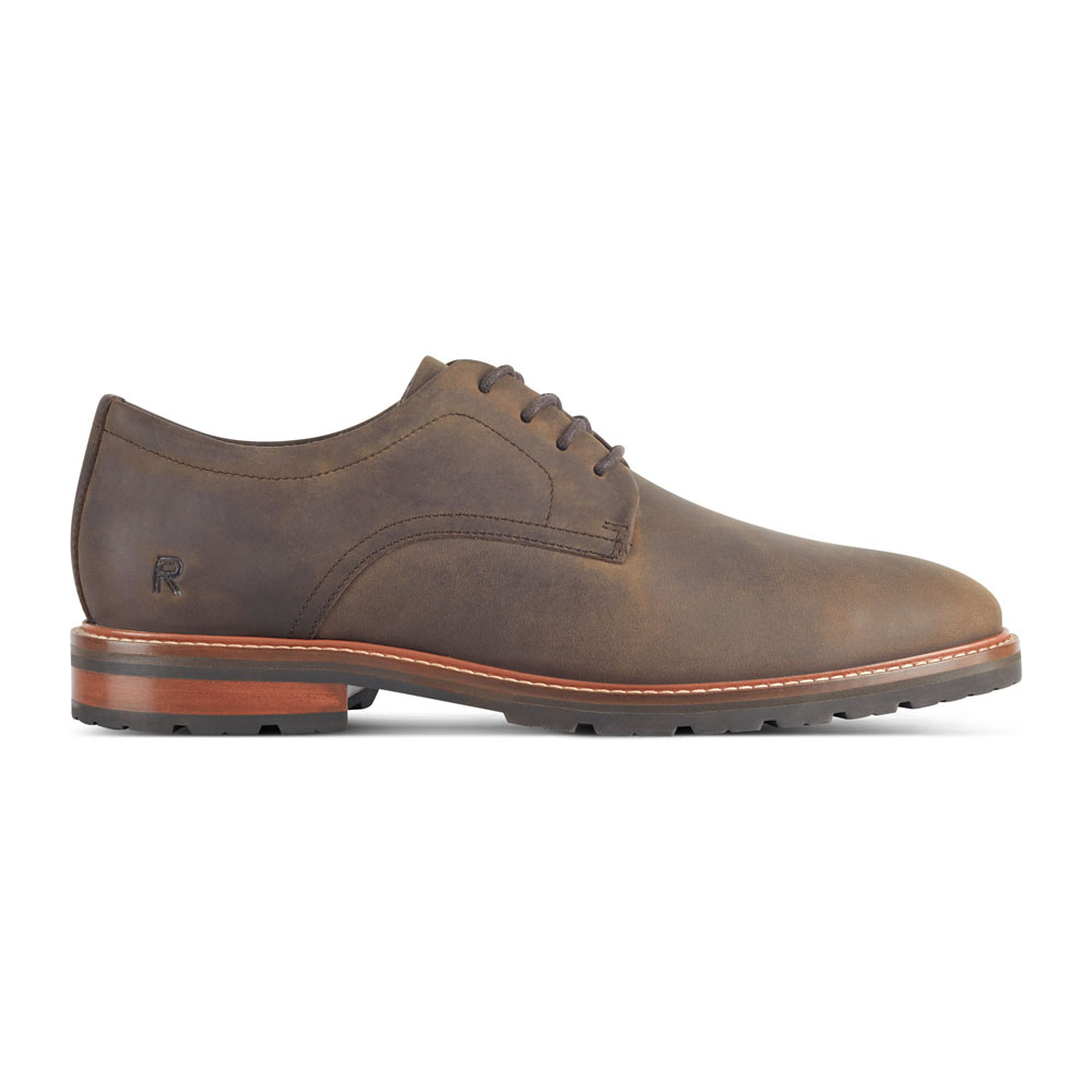 men's cedric dress lace-up almond toe oxfords Rockport Men's Cedric Dress Lace-up Almond Toe Oxfords Shoes, Dark Natural,  9M