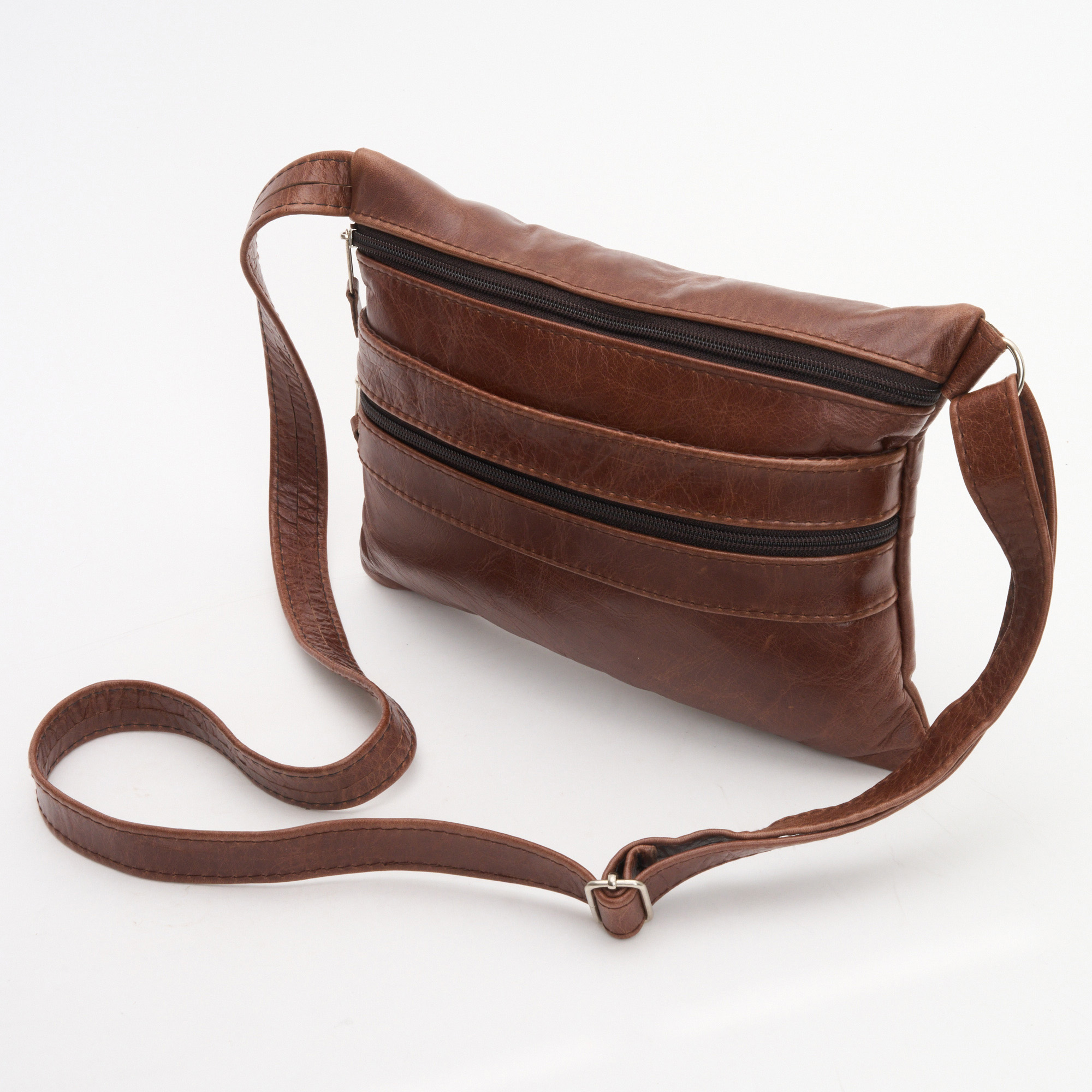 38% off on Genuine Leather Multi Zipper Handbag | OneDayOnly