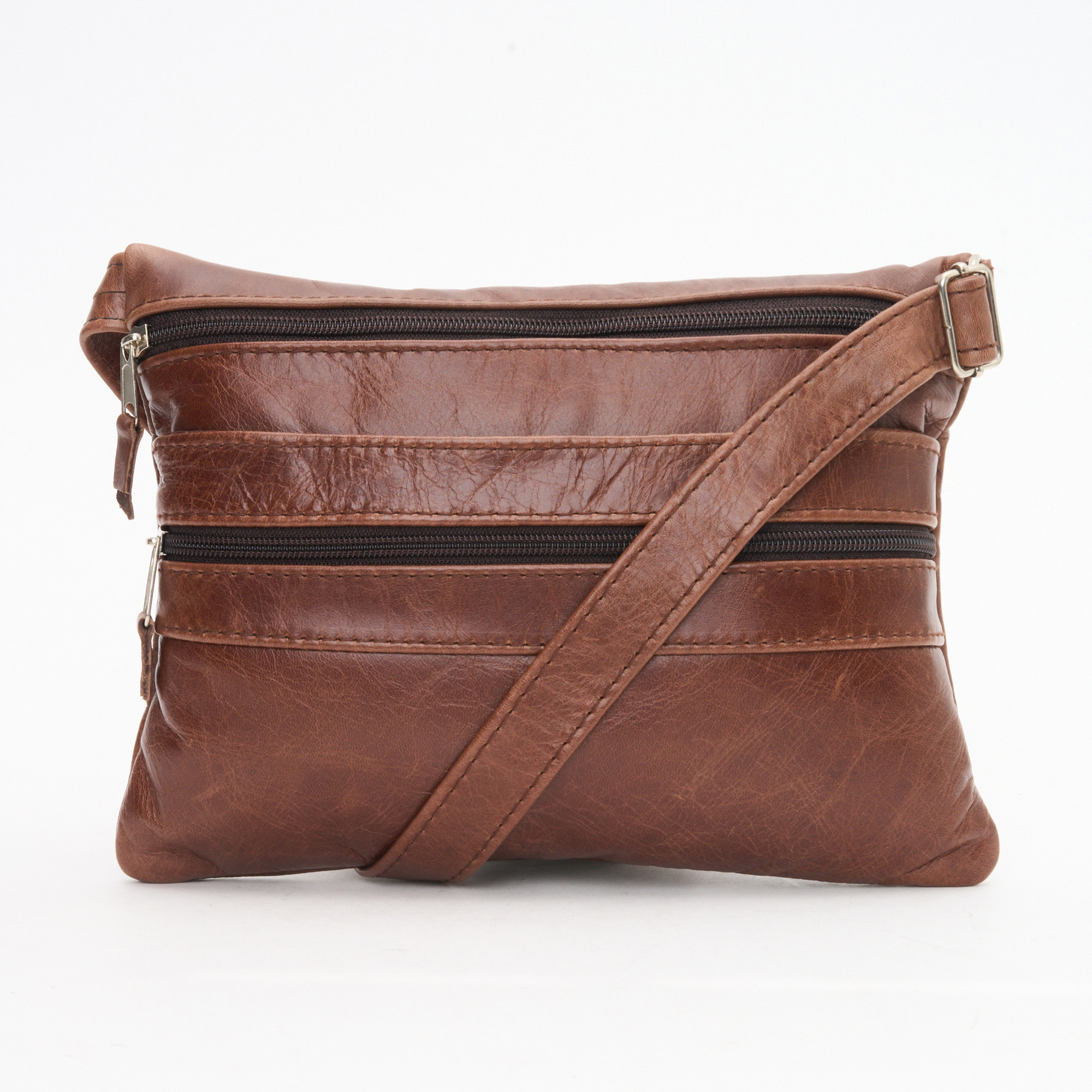 38% off on Genuine Leather Multi Zipper Handbag | OneDayOnly
