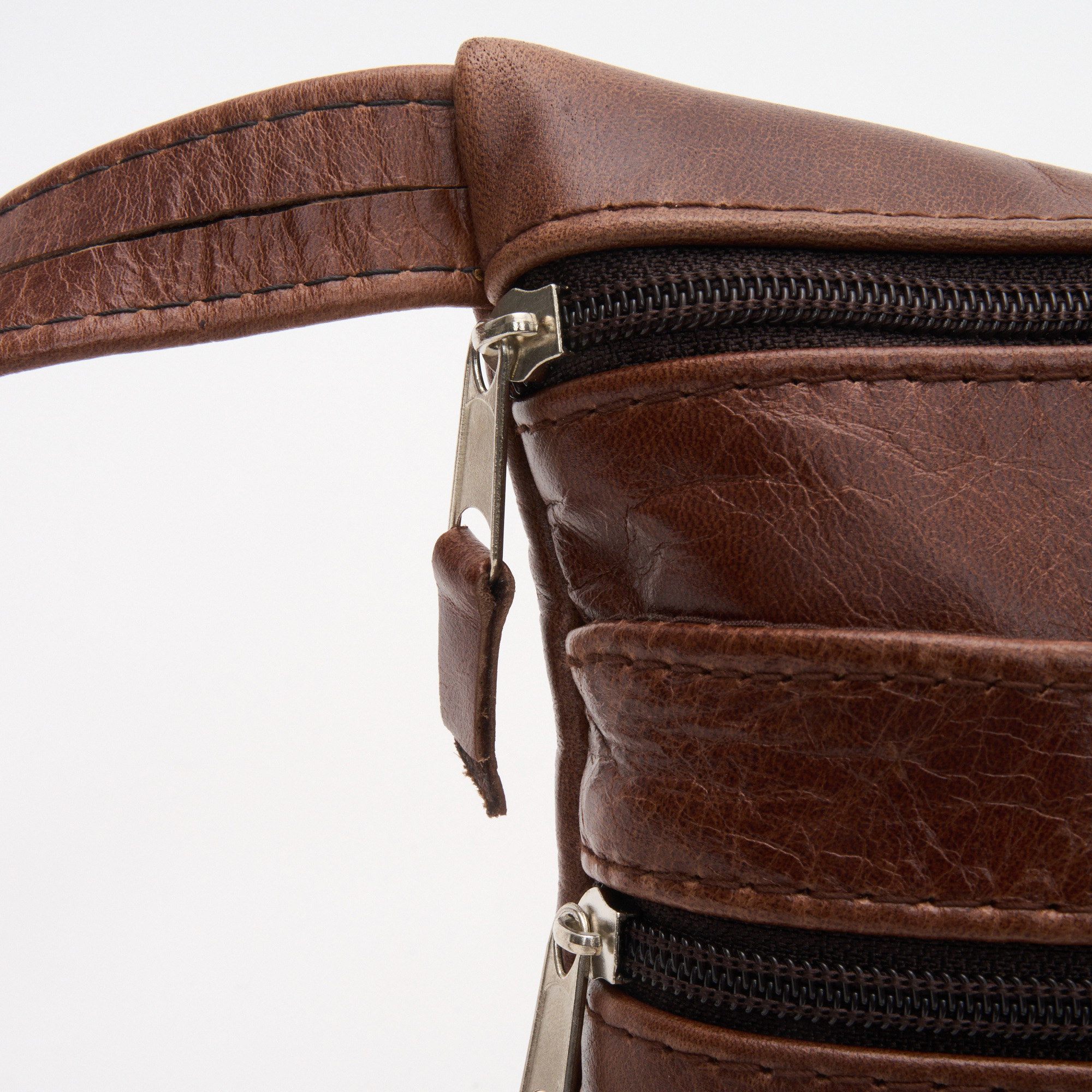 38% off on Genuine Leather Multi Zipper Handbag | OneDayOnly