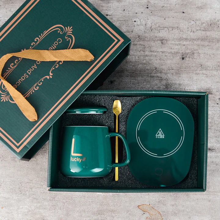 2x Classy Electric Coffee Warmer Coaster and Mug Set