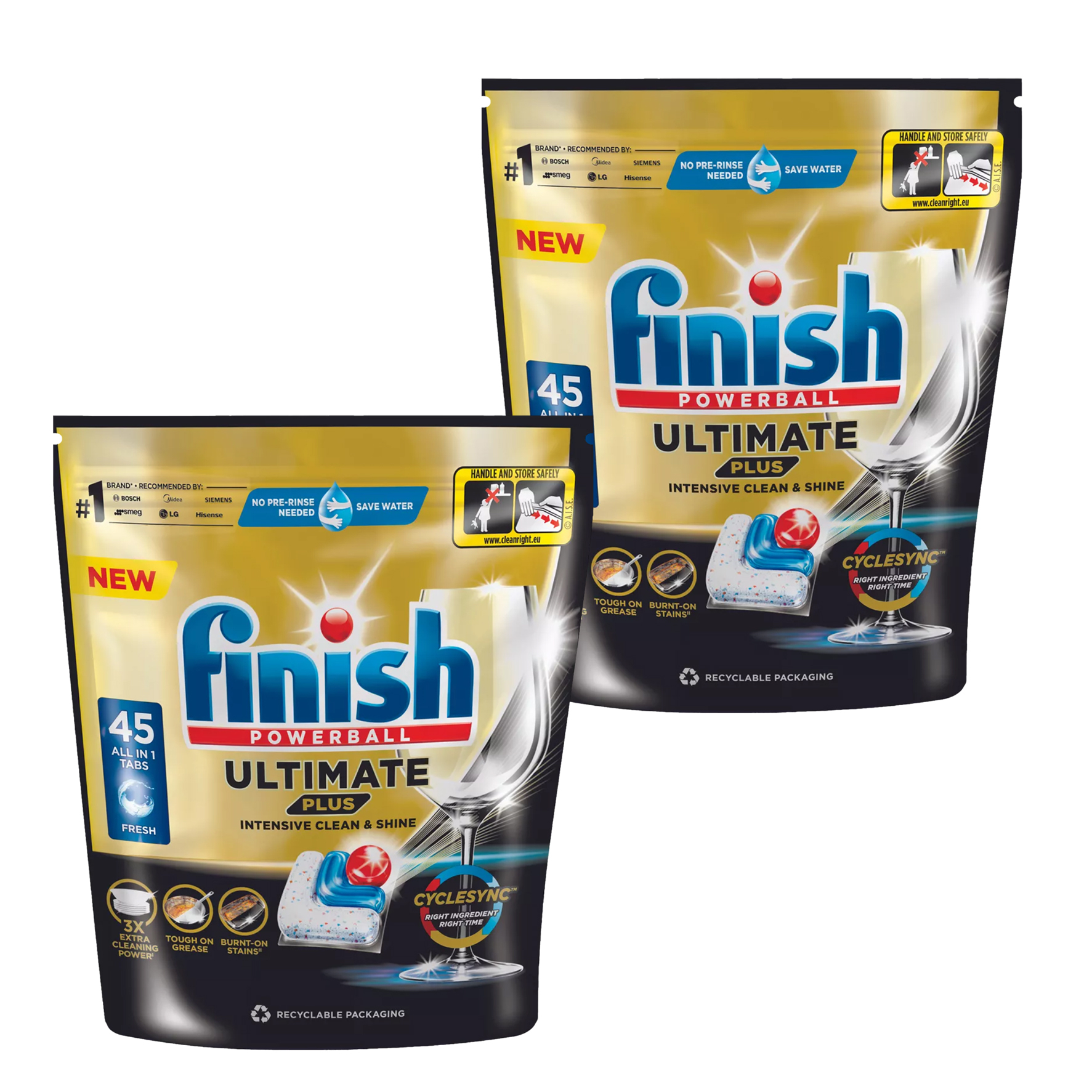 2x 45's Ultimate Plus Dishwashing Tablets