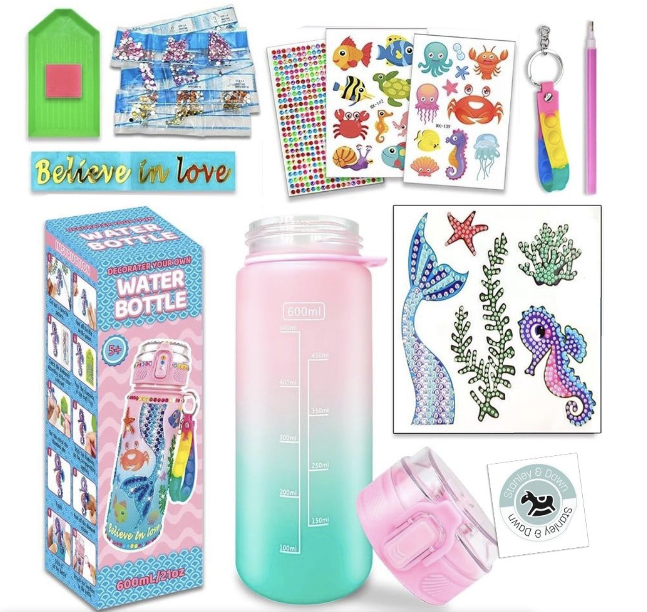 Diamond Art Decorate Your Own Water Bottle Kit